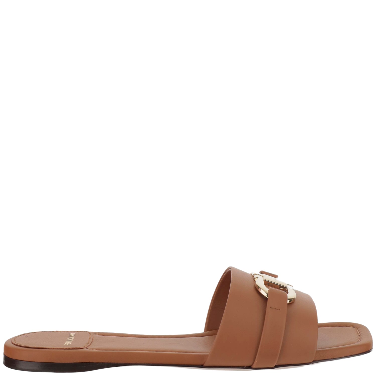 【送料&関税込】Ferragamo Leather Flat Sandals With Logo Ferragamo Leather Flat Sandals With Logo | italist