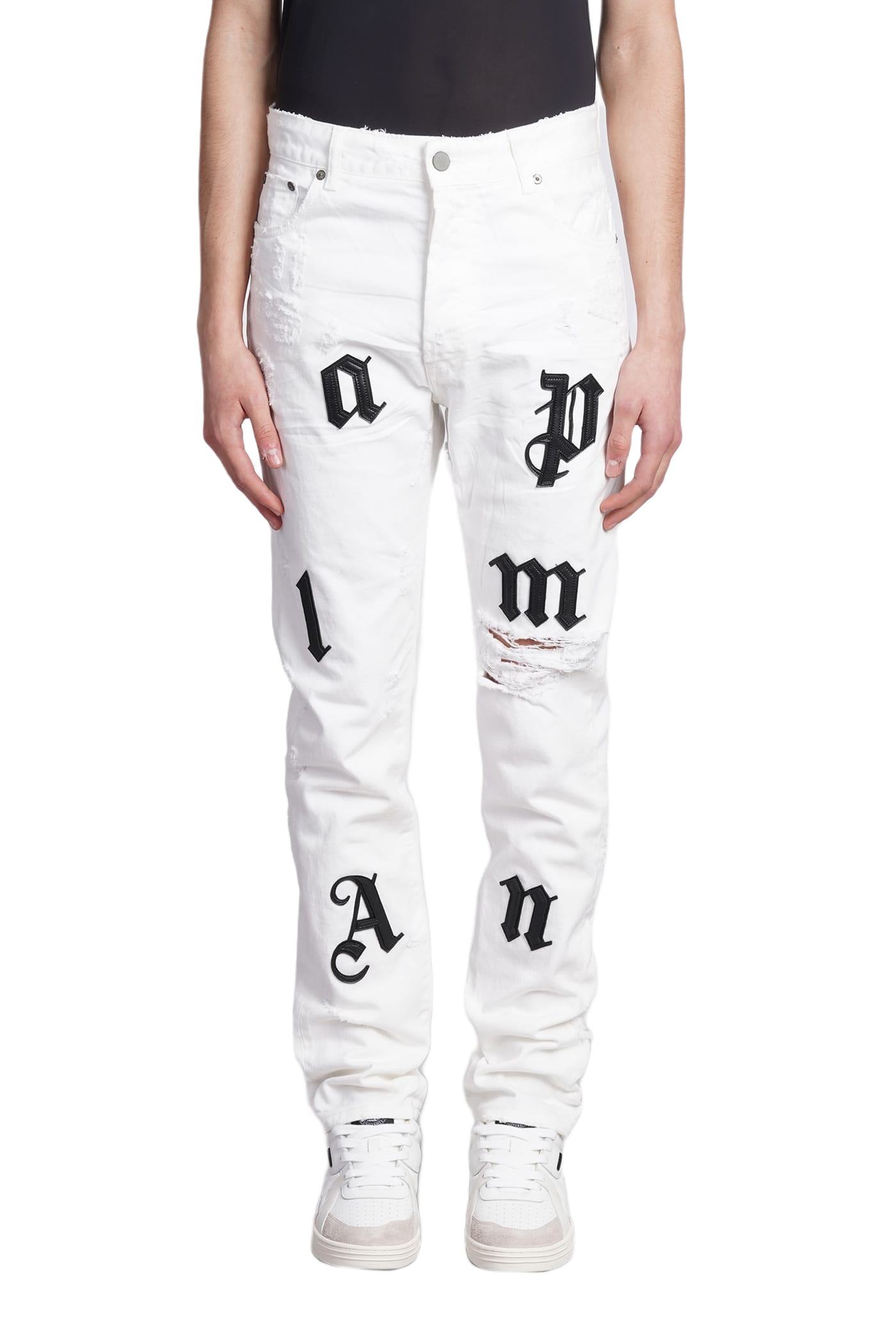 【関税＆送料込み】Palm Angels 'Paxlatime News' White Cotto PARADISE PALM SWEATSHORTS in YELLOW - BLUE for Men | Palm