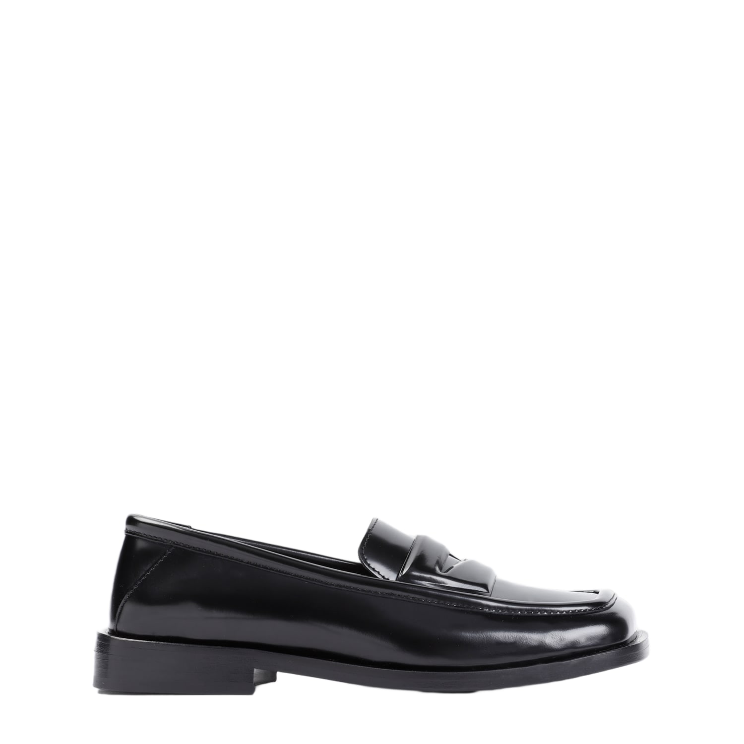 アティコ The Attico Amanda Loafers Black Amanda logo-debossed two-tone leather loafers | THE