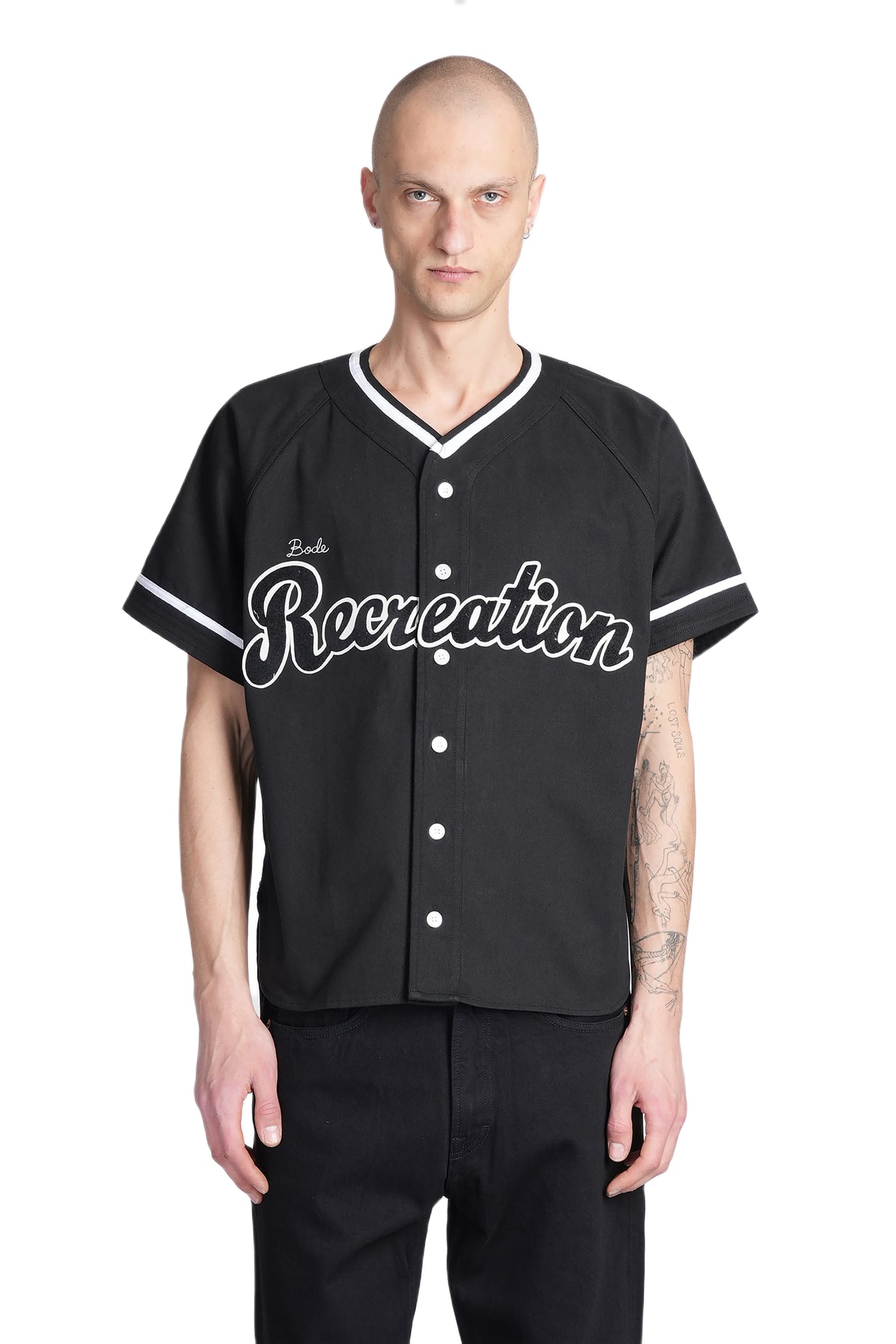 Tシャツ・カットソー BODE SS25 Shirts (MRS25SH040 BLACK) Bode Shirt In Black Cotton | italist