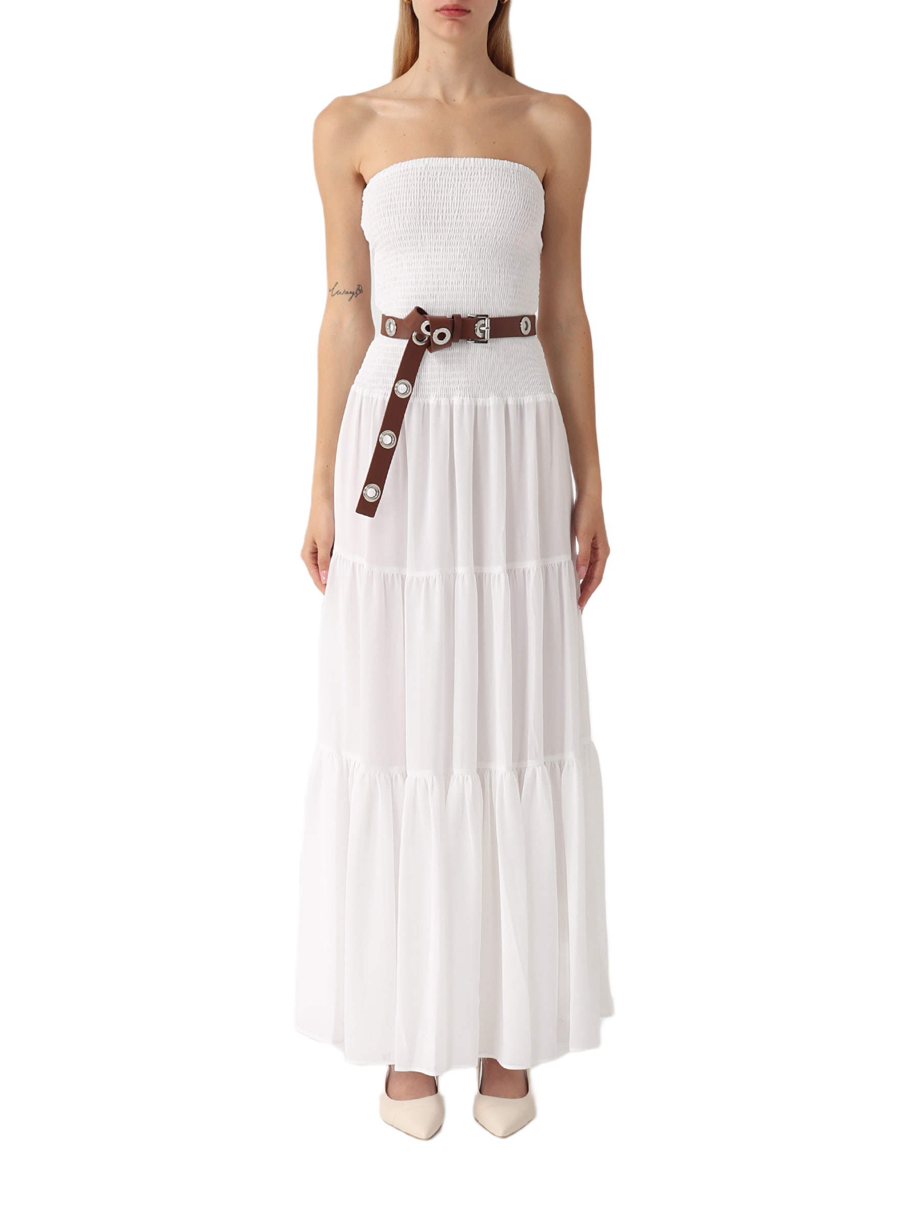 white maxi midi dress