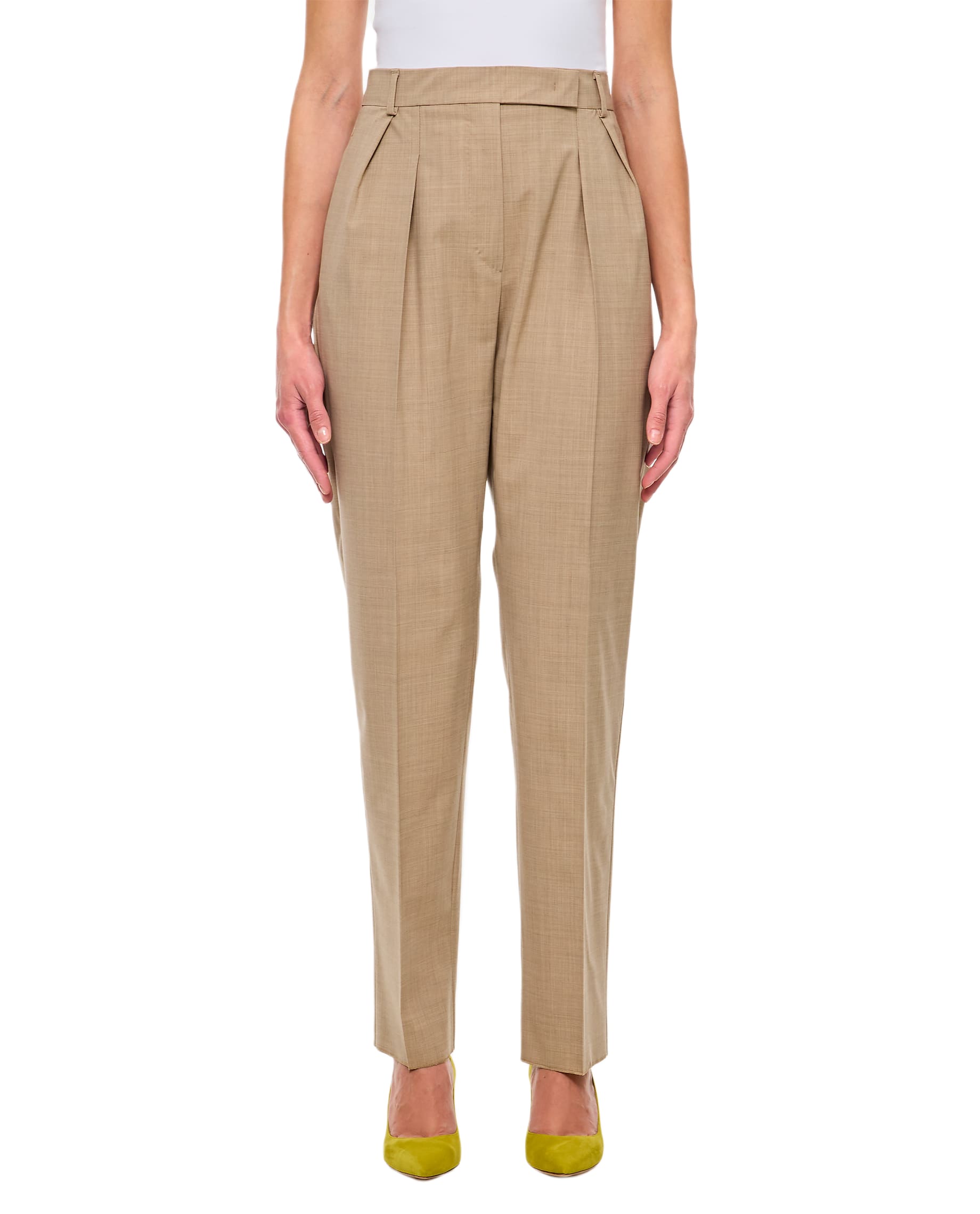 パンツ MAX MARA FINALE HIGH WAIST TROUSERS WITH SARTORIAL PINCES Max Mara Finale High Waist Trousers With Sartorial Pinces
