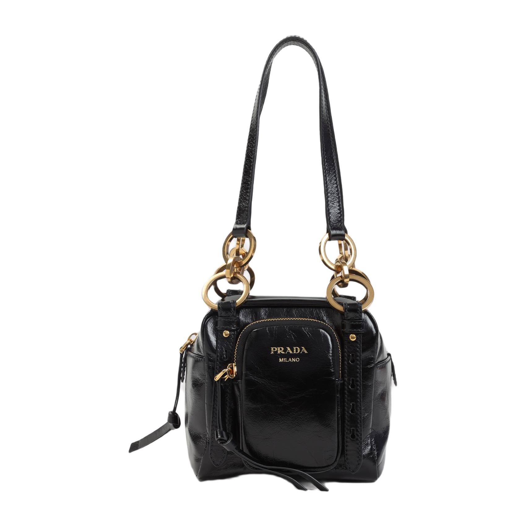 ハンドバッグ PRADA MINI DANGLE HANDBAG BLACK Black Mini Prada Dangle Handbag | italist