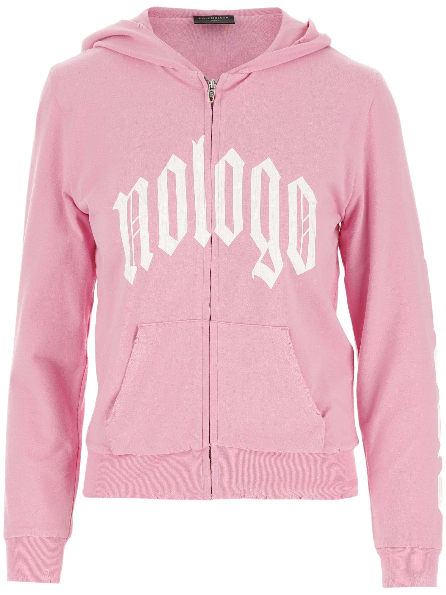 トップス BALENCIAGA Slogan-Print Cotton Hoodie BALENCIAGA slogan-print cotton hoodie | REVERSIBLE