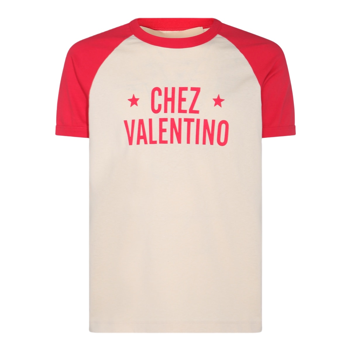 Tシャツ・カットソー VALENTINO Valentino T-shirts and Polos (7V3MG17 DAYCCLB) Valentino White And Red Cotton T-shirt | italist