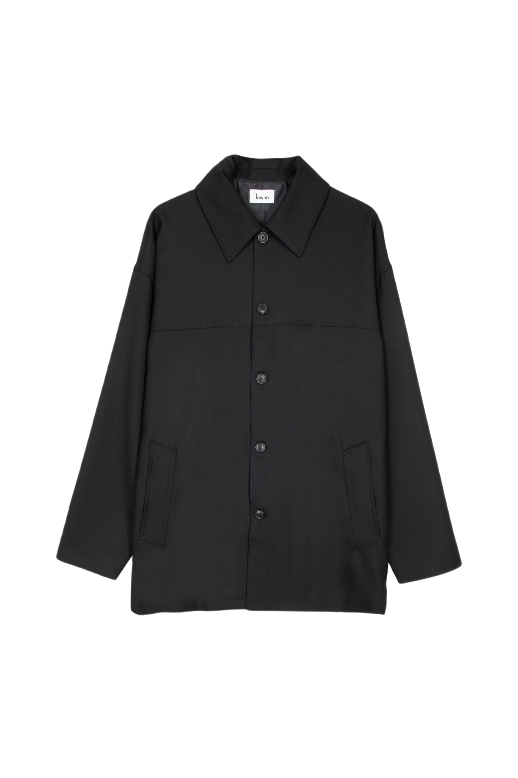 lownn 100% Wool Black tailored wool overshirt - Straight jacket | italist,  ALWAYS LIKE A SALE