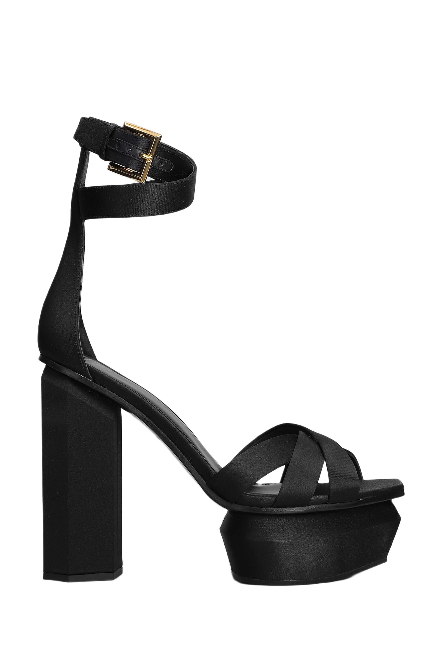 【送料&関税込】Balmain Ava Sandals Ava leather platform sandals in black - Balmain | Mytheresa