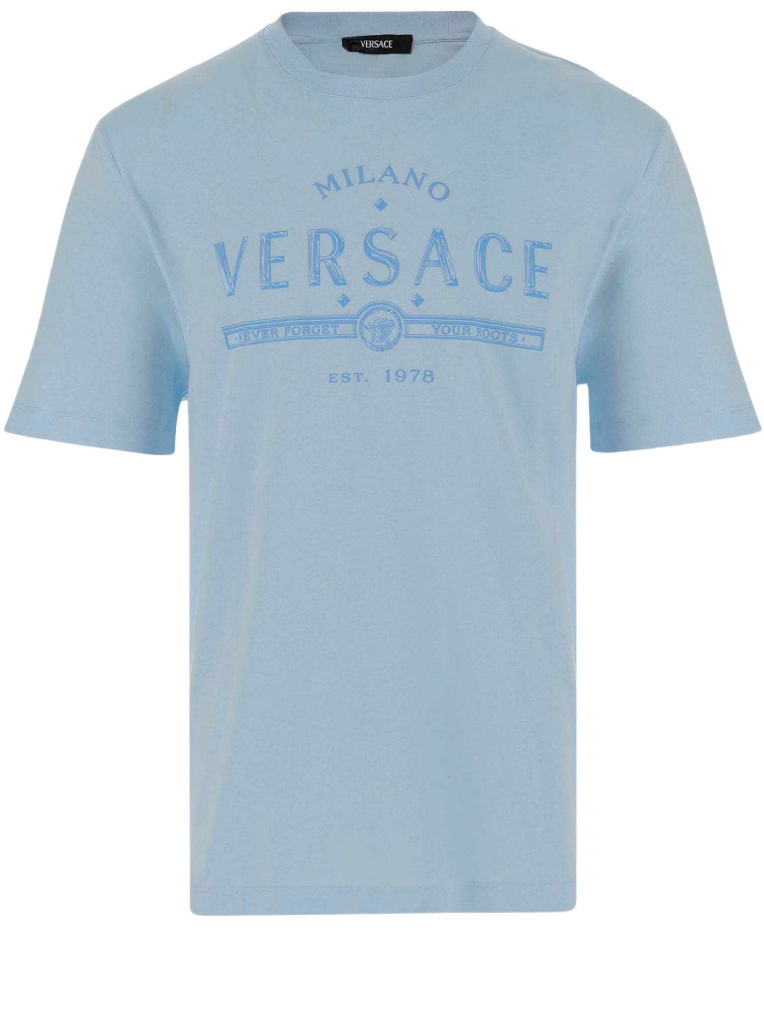 【関税&送料込み】Versace T-Shirts And Polos Versace Cotton T-shirt With Logo | italist