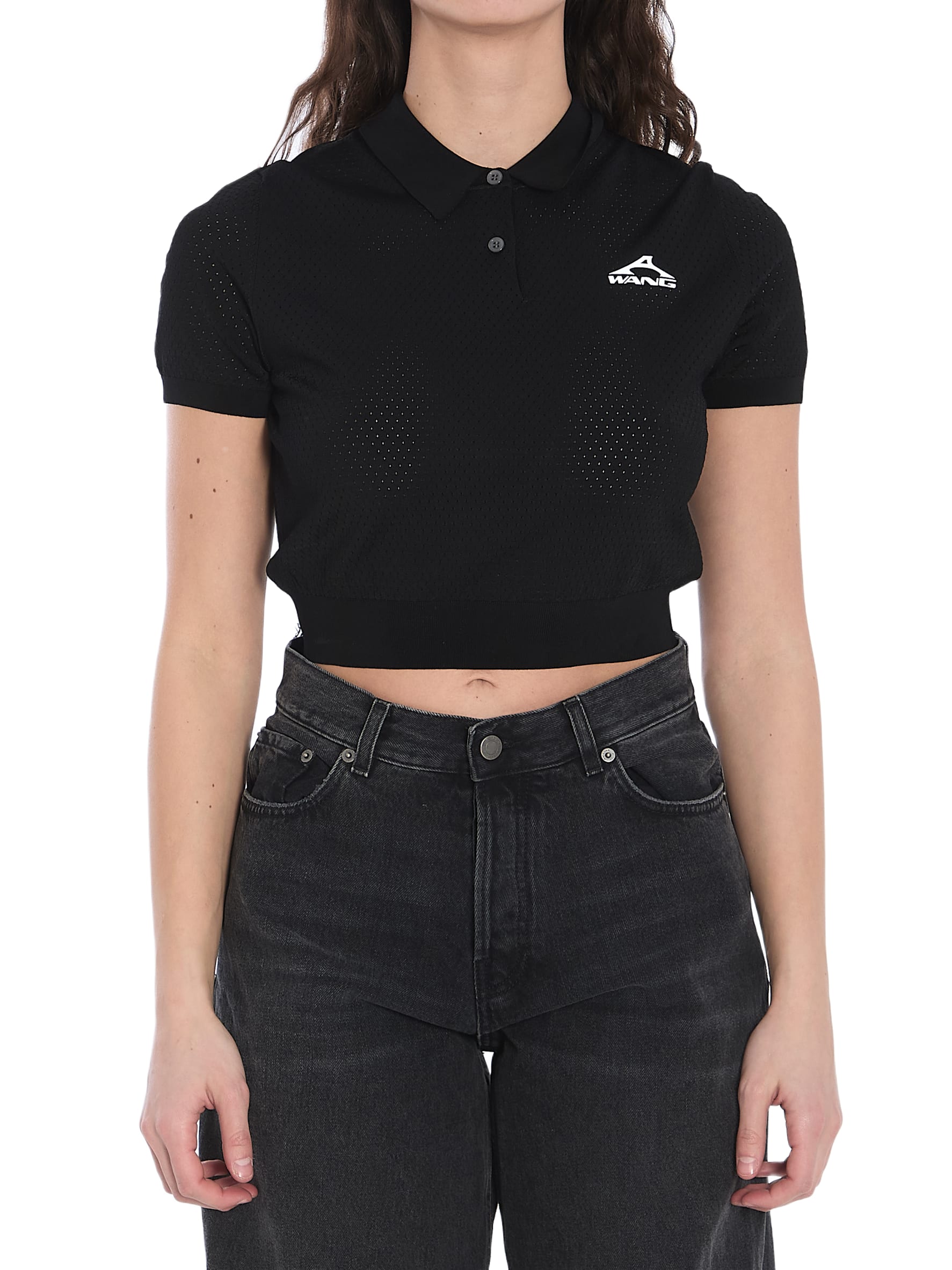 【関税&送料込】Alexander Wang Cropped Jersey Polo Shirt Alexander Wang Cropped Polo Shirt | italist