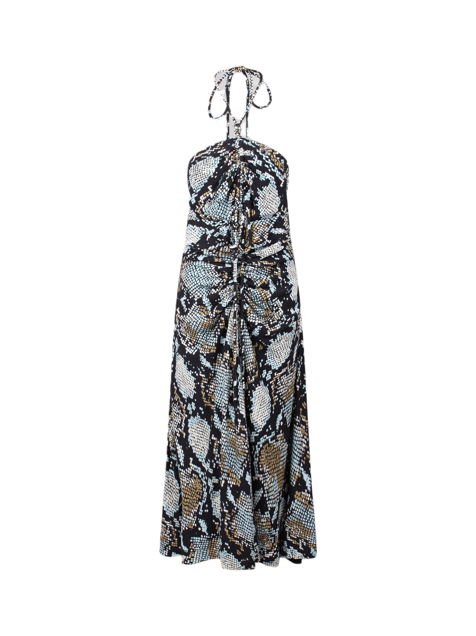 proenza schouler snake-print halterneck midi dress