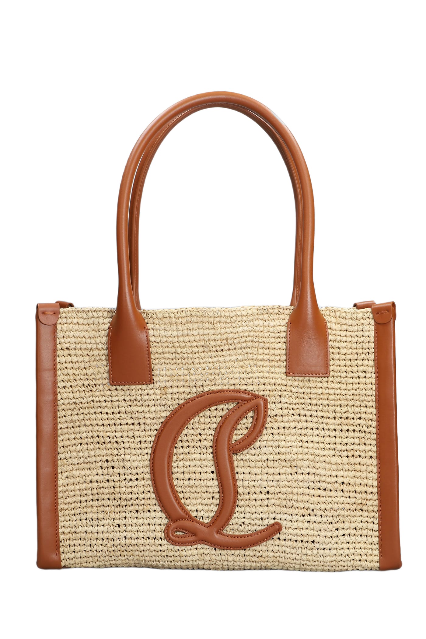 国内発 Christian Louboutin Cabata Large raffia トートバッグ Cabata large - Tote bag - Raffia and calf leather - Natural