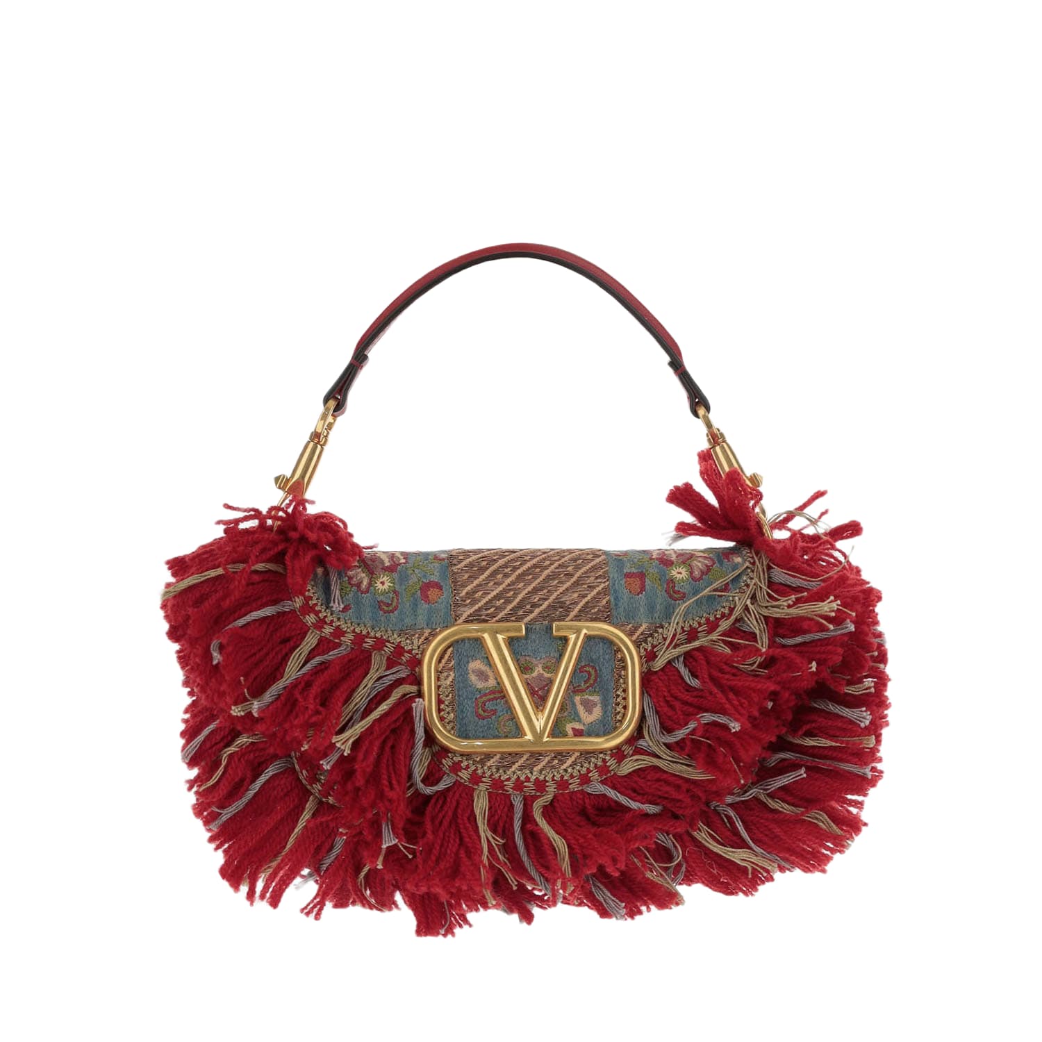 【関税&送料込】Valentino Garavani Embroidered Linen Shoulde Valentino Garavani Vain Soft Embroidered Small Shoulder Bag