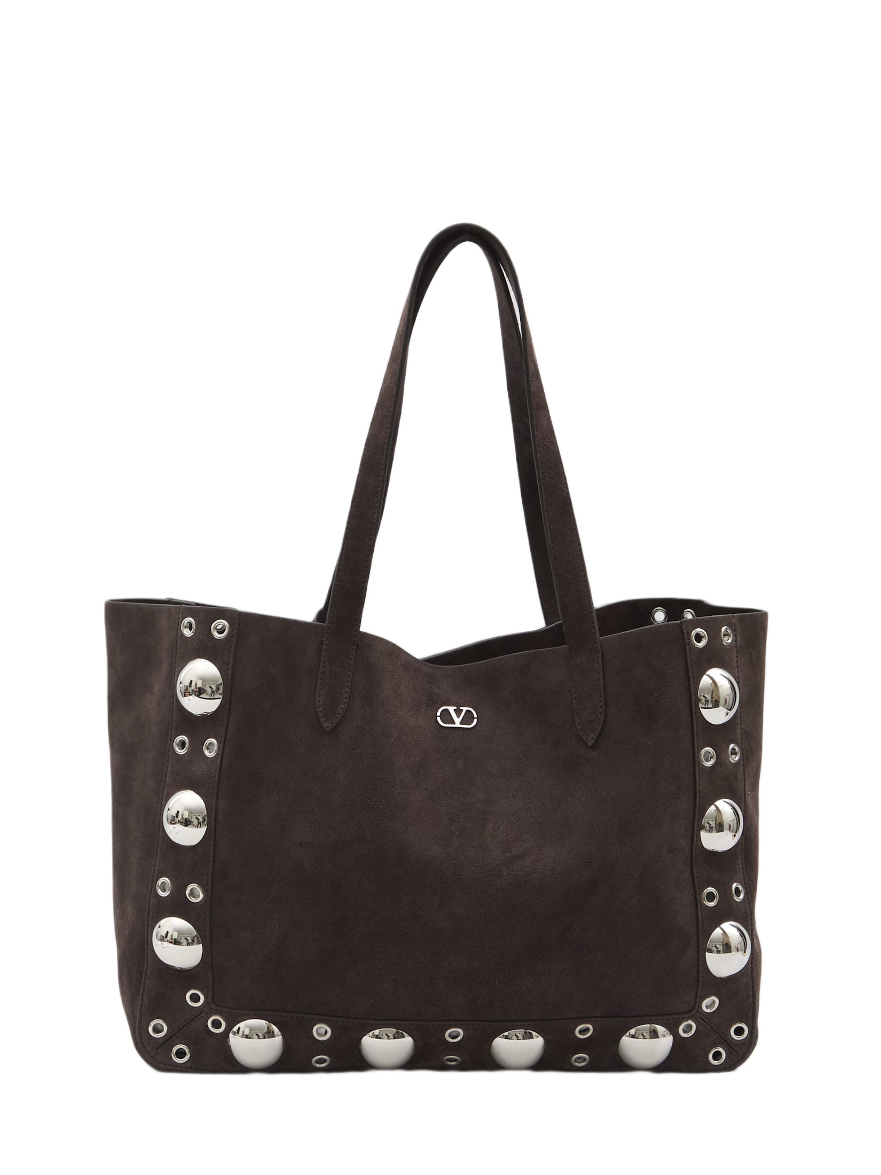 トートバッグ Valentino Garavani Brown Suede Nellcate Shopping Bag Valentino Garavani Nellcôte Suede Shopping Bag for Woman in