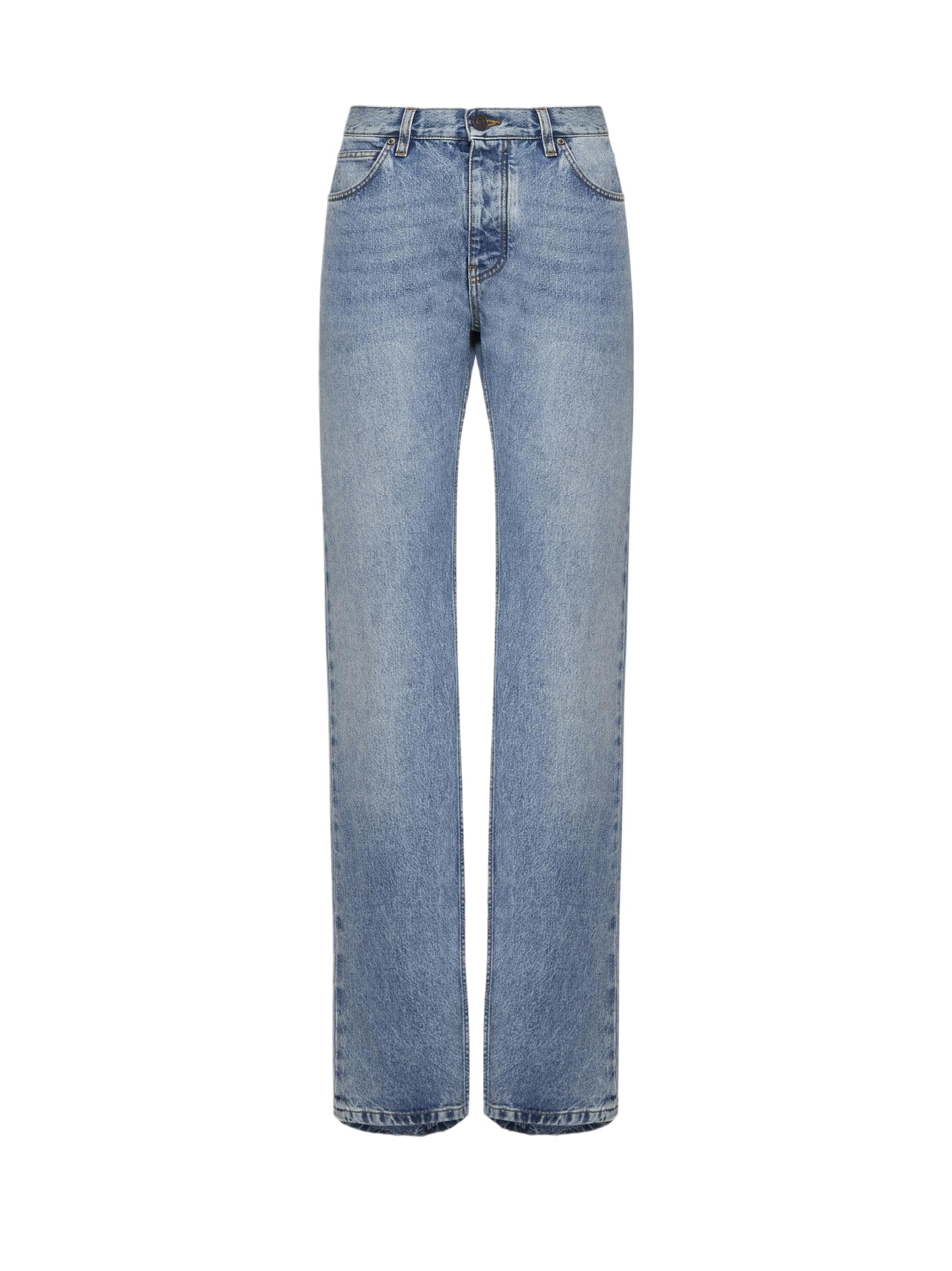 デニム・ジーパン BALENCIAGA Woman Jeans Blue 794047TDW14 4141 BALENCIAGA Light Blue Jeans With Distressed Hem