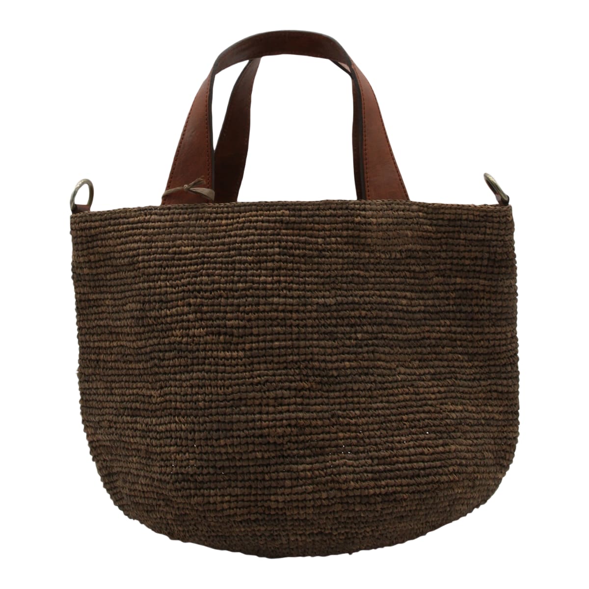 トートバッグ IBELIV SS25 MIROZY BAG (MIROZY DARK) Ibeliv Dark Brown Raffia Mirozy Tote Bag | italist