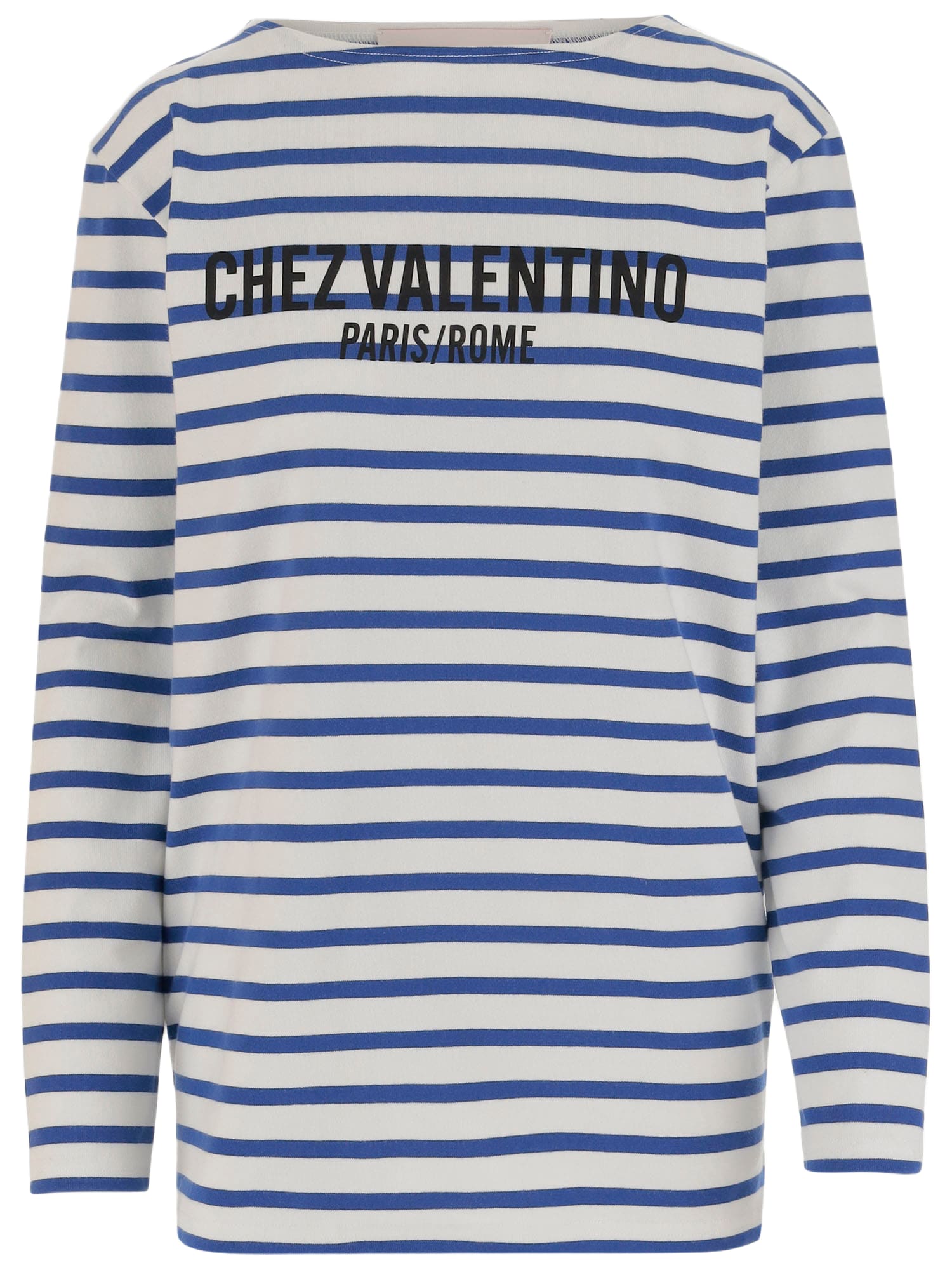 Tシャツ・カットソー Valentino Garavani Long-Sleeve T-Shirt In Striped Cotton Valentino Striped long sleeves t-shirt | The Fashion Square