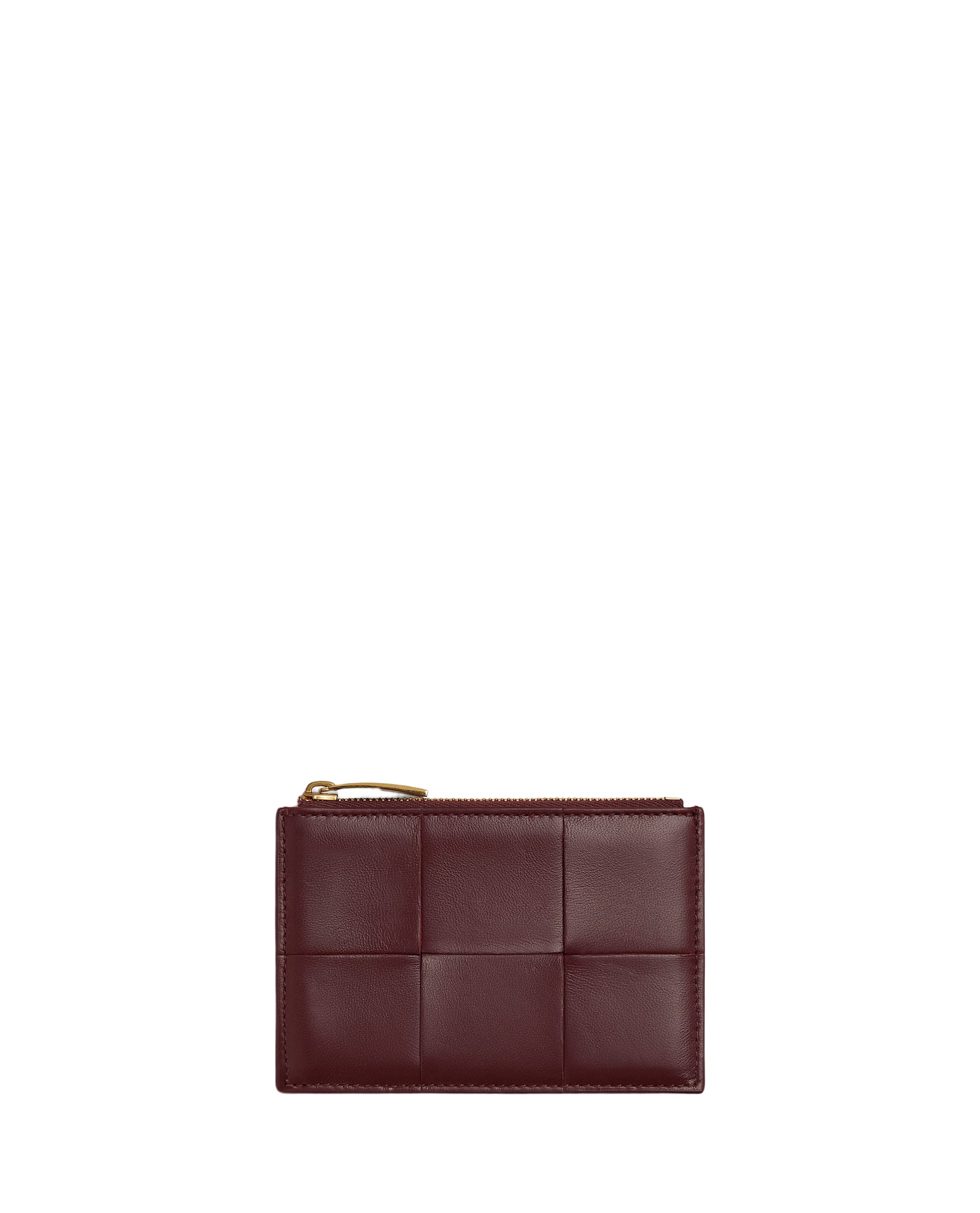 ★BOTTEGA VENETA★ Cassette Zipper Card Holder Mather Brown Cassette Card Holder With Zip Madder Brown And Rosewood
