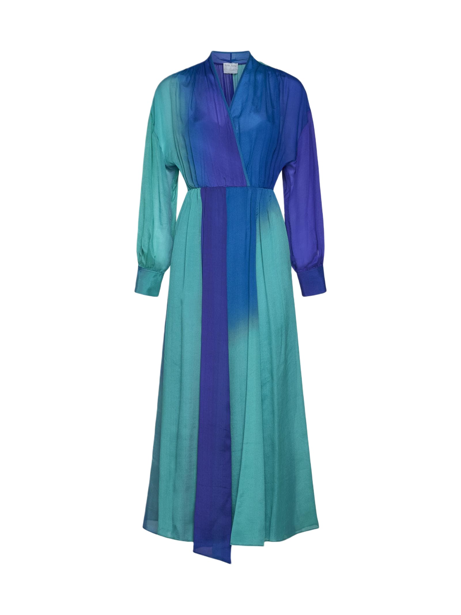 silk crepon long dress