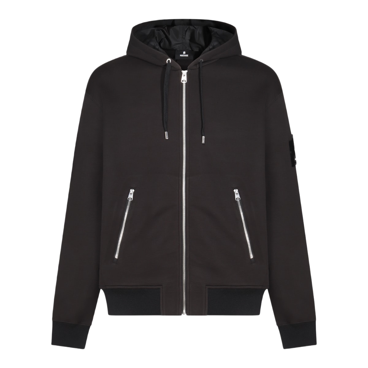 ☆Mackage  ブラックナイロンスウェットシャツ Mackage メンズ スウェットシャツ | SSENSE 日本