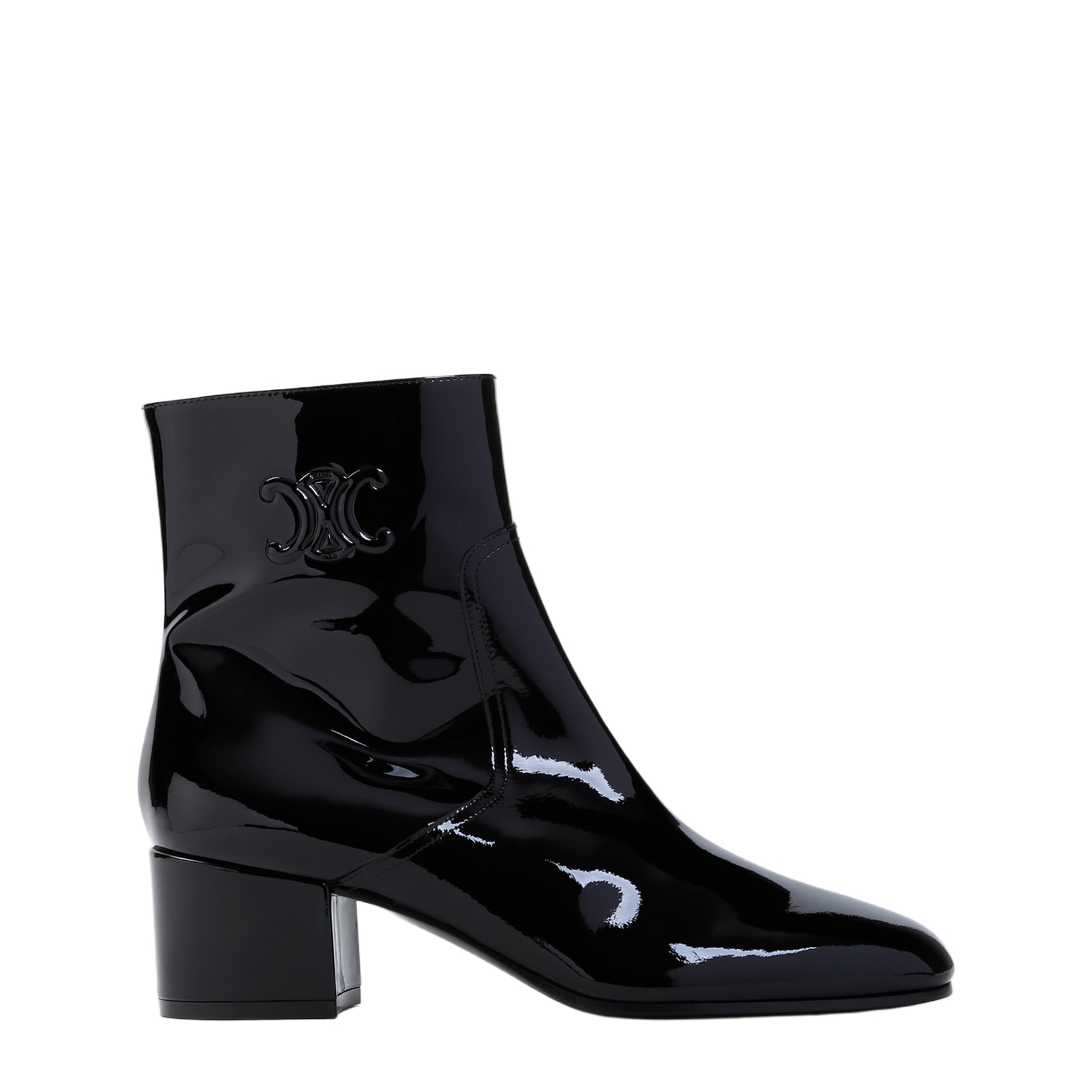 【関税送料無料】LES BOTTES CELINE TRIOMPHE ZIPPED BOOT LES BOTTES CELINE TRIOMPHE ZIPPED BOOT in PATENT CALFSKIN