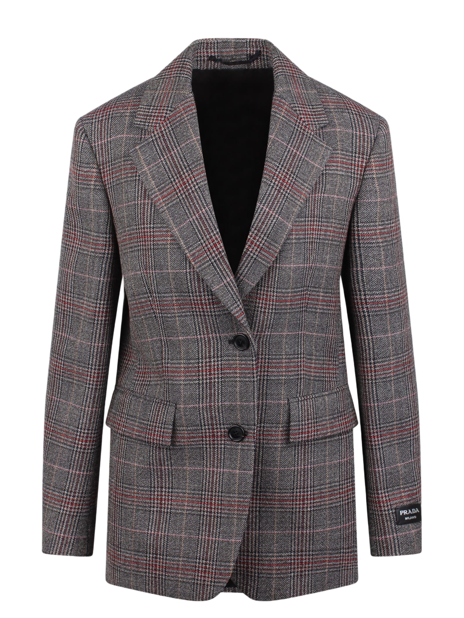 ジャケット PRADA Prince of Wales blazer Multicolor P582OESOOO15GC Prada Prince Of Wales Plaid Blazer | italist