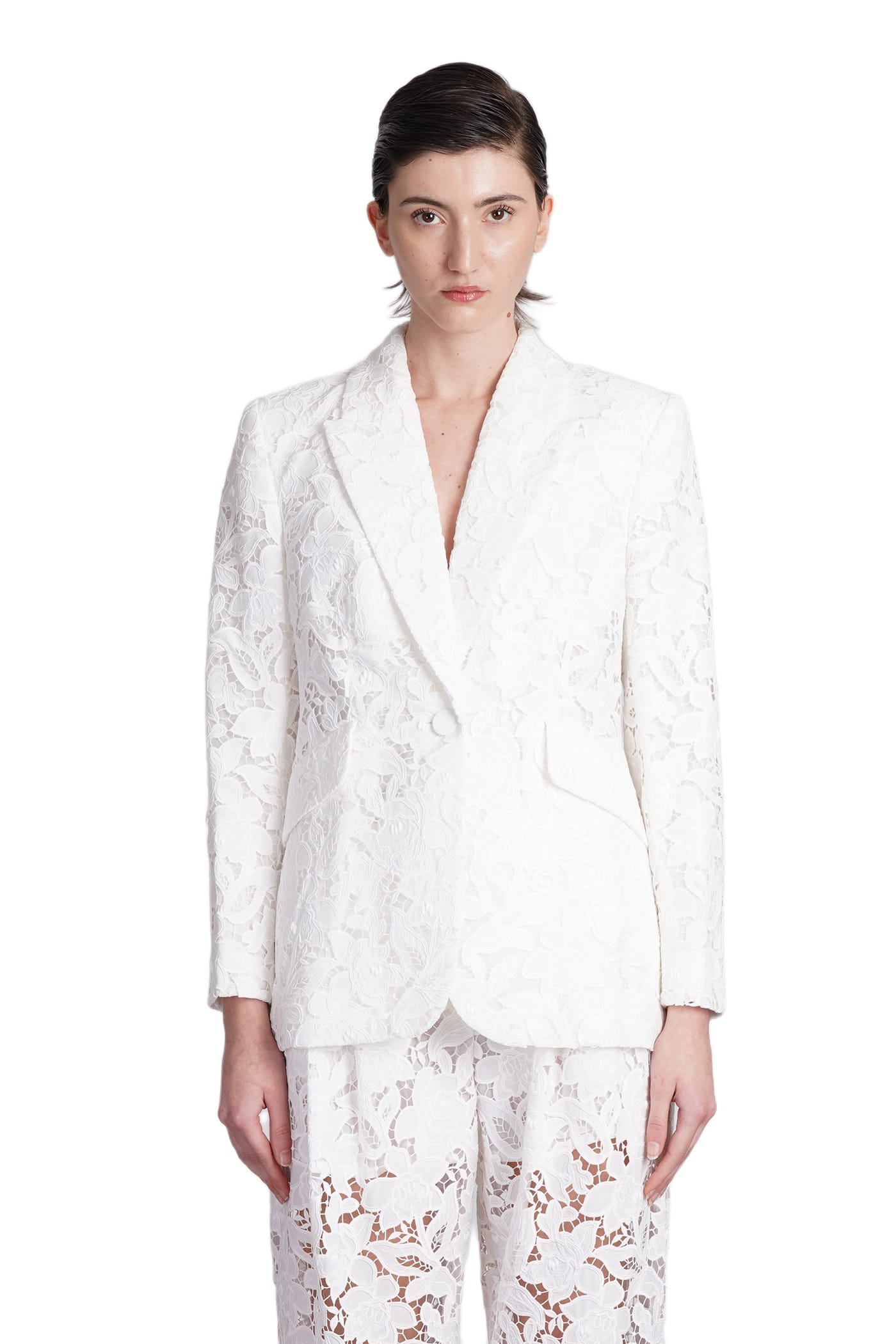 【送料&関税込】Zimmermann Blazer In White Polyester Zimmermann Blazer In White Polyester | italist