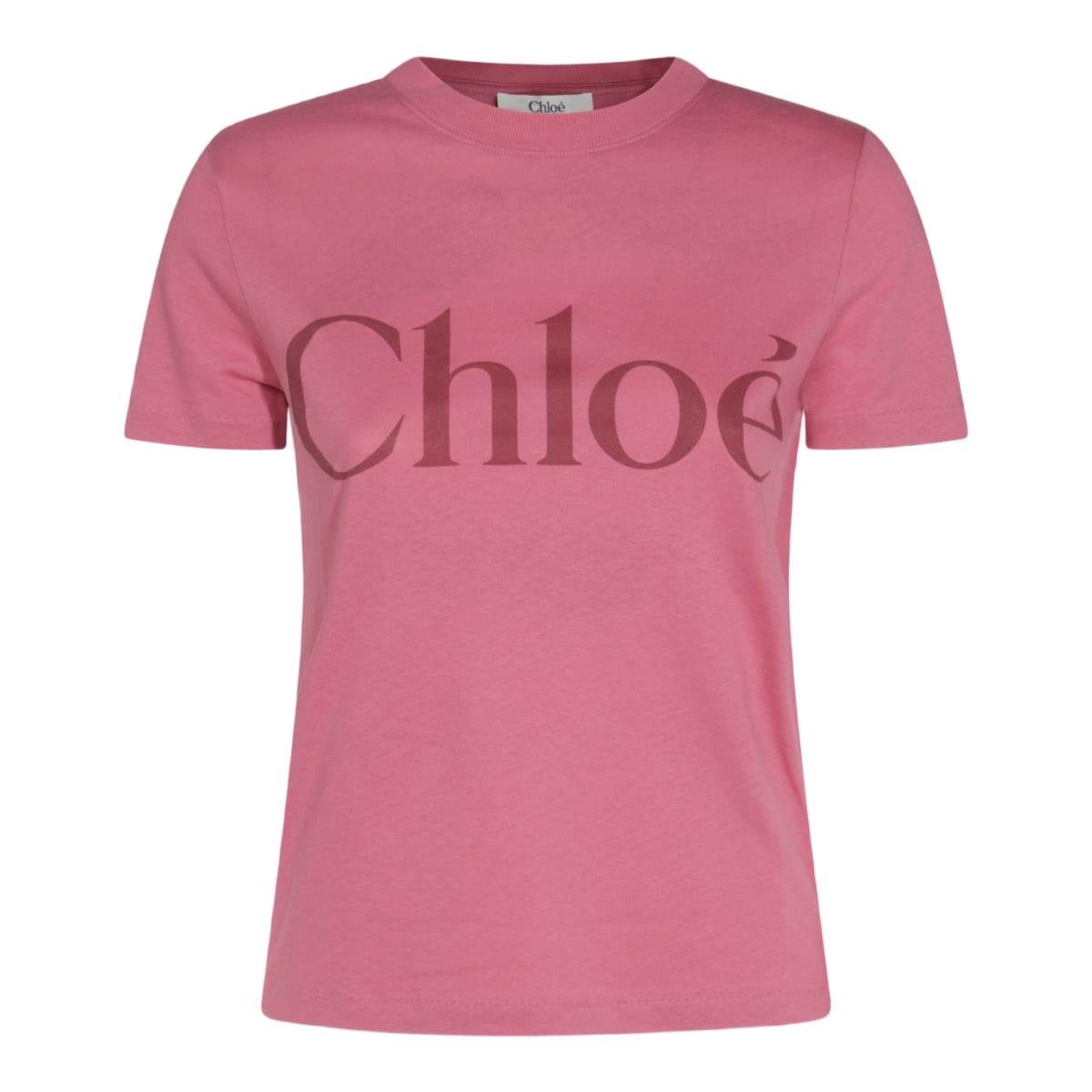 Tシャツ・カットソー CHLOE Woman T-Shirt Pink CH25AJH20173 6B1 Chloé Pink Cotton T-shirt | italist
