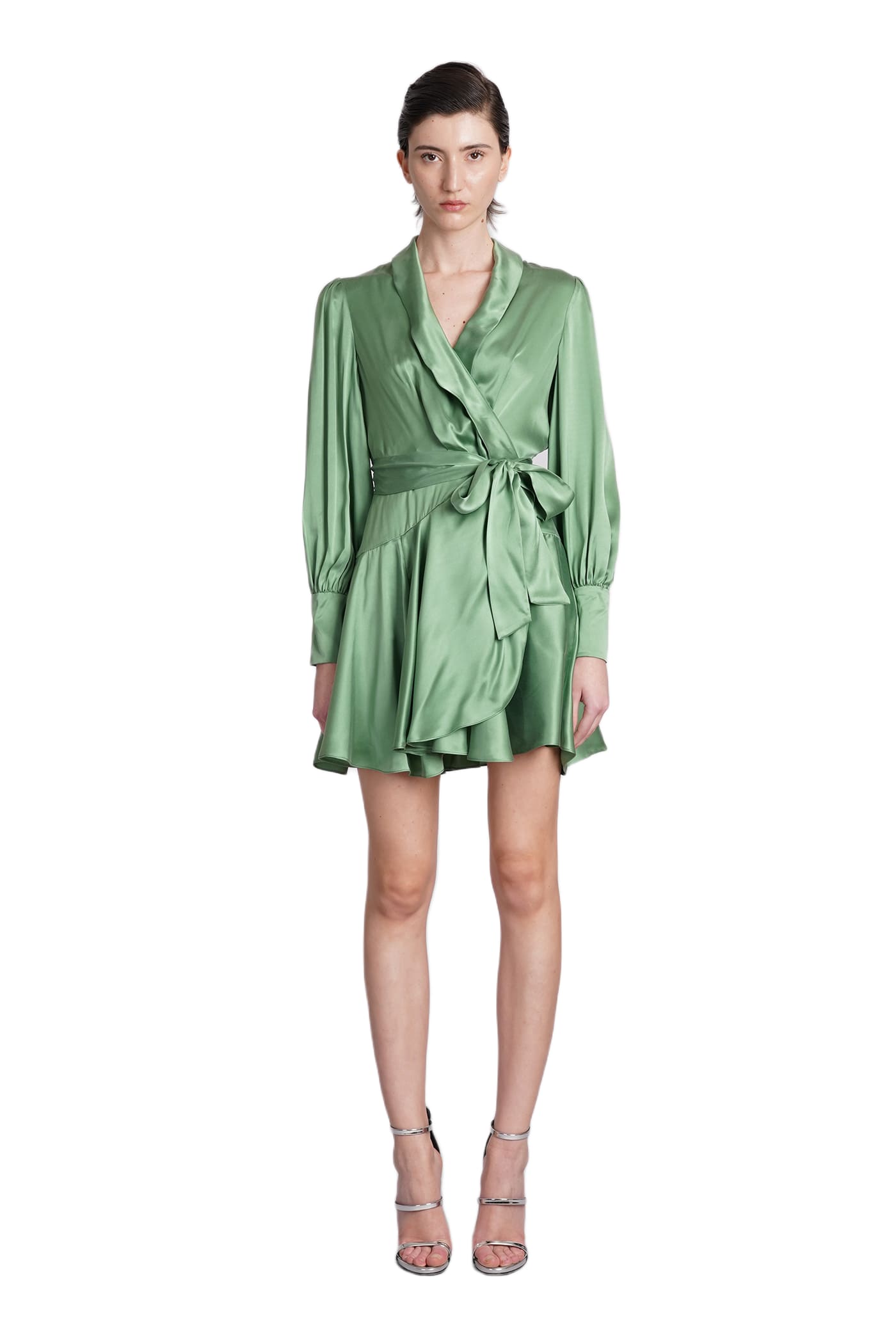 ワンピース Zimmermann DRESS (2929DSS254) SchaferandweinerShops Japan - Long Sleeve Scalloped Stretch