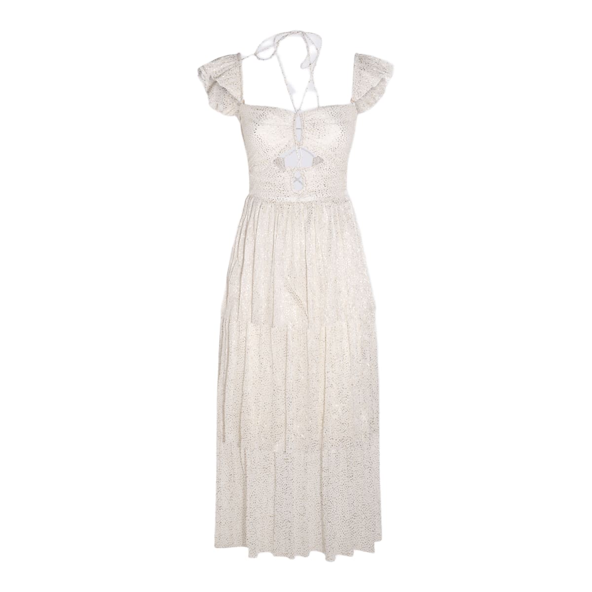 white lame' amadea dress