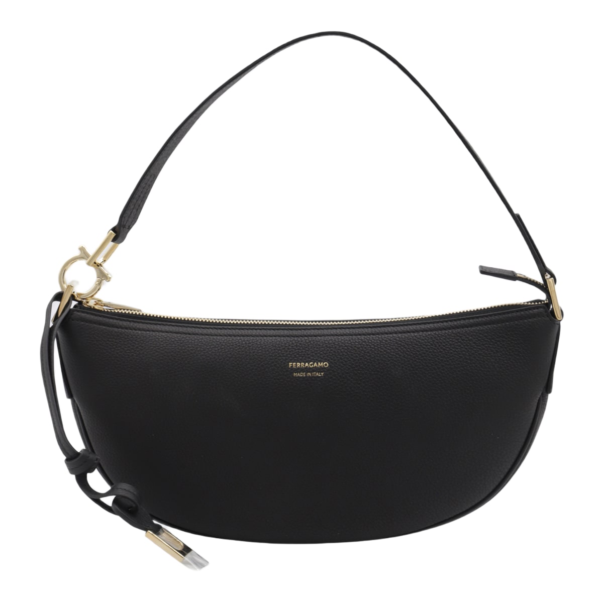 Ferragamo Black Leather Hobo Xs Crossbody Bag | italist