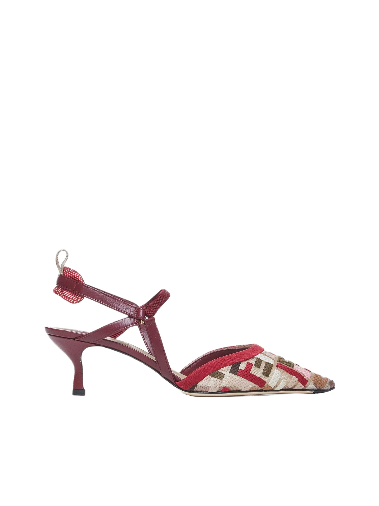 シューズ・サンダルその他 FENDI Slingback flat Colibri Lite in mesh with embroidery FF Fendi Colibri FF Logo Slingback Flats | Saks Fifth Avenue