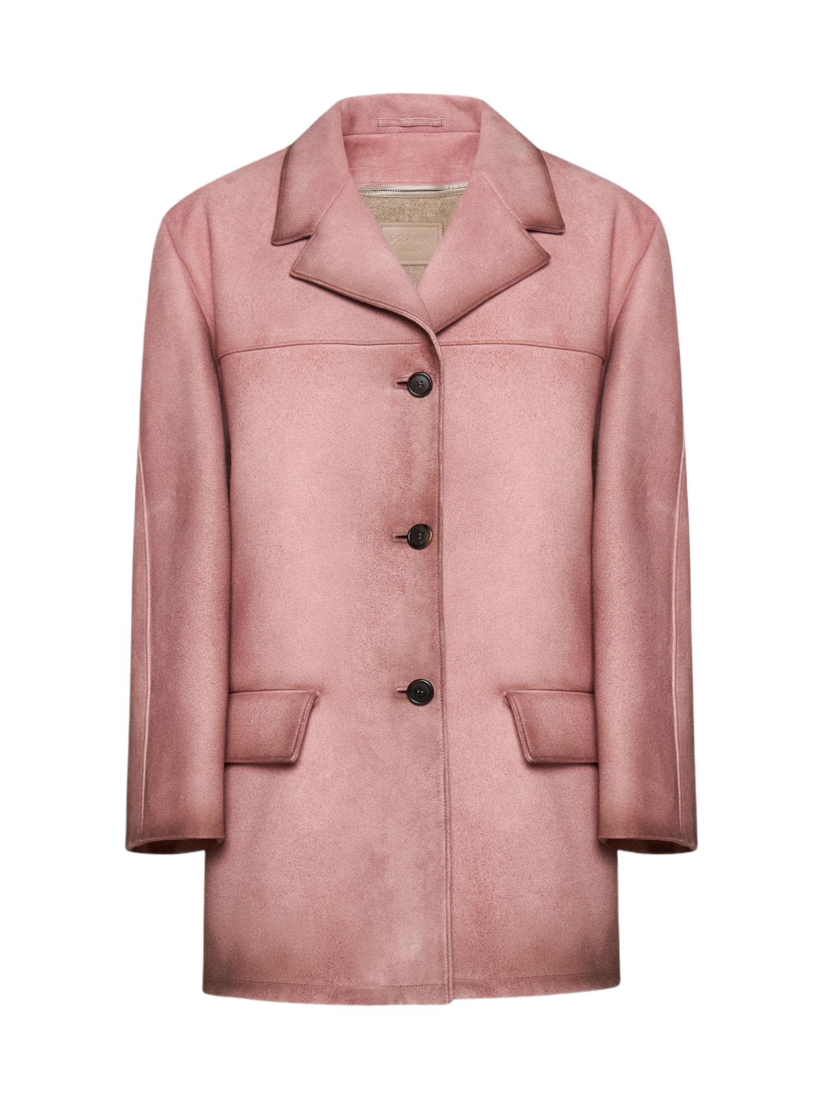 PRADA プラダ ブルゾン（その他） ピンク 42(M位) 4103724L0247 Prada Leather Jacket | italist