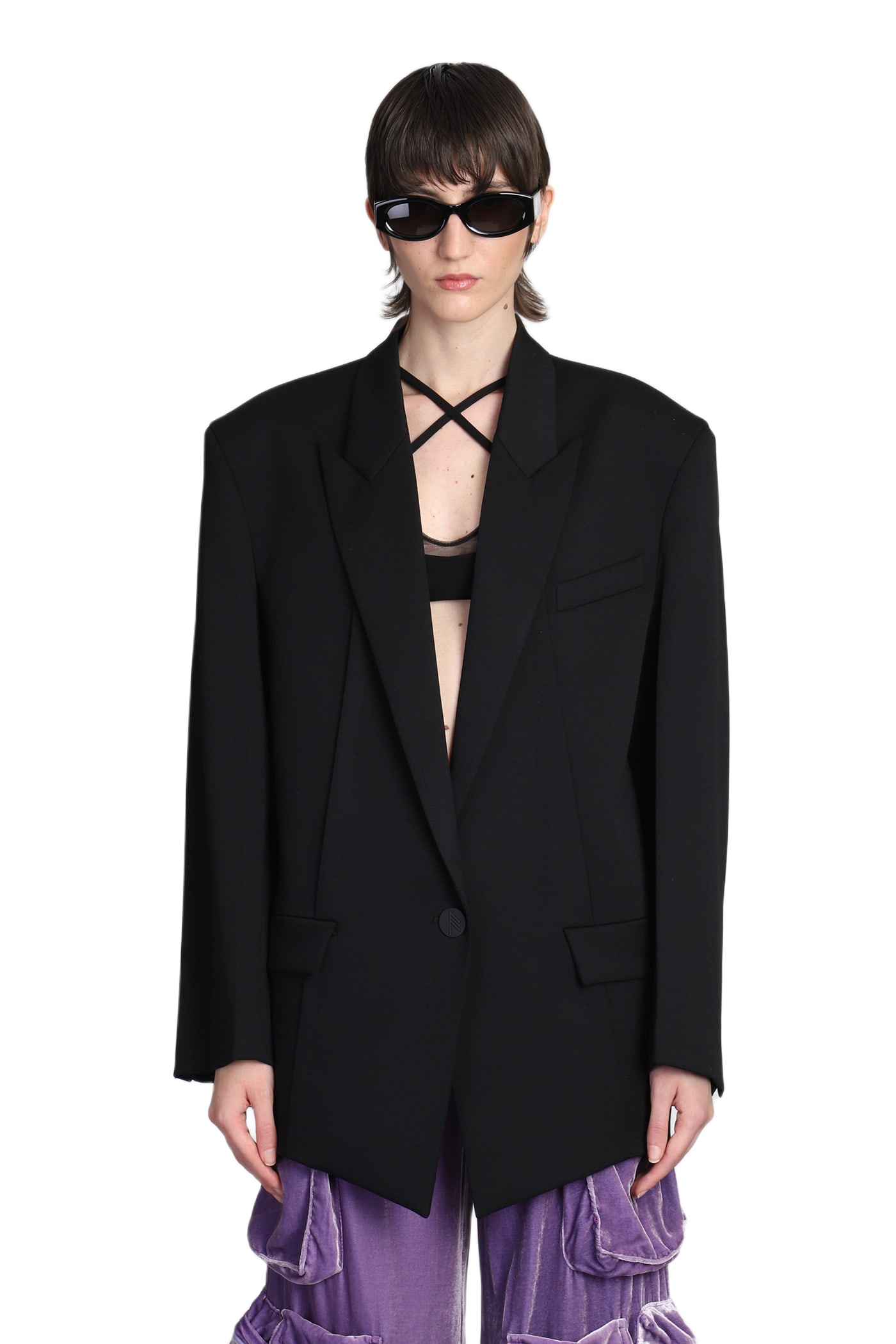 The Attico Glen Blazer In Black Wool | italist