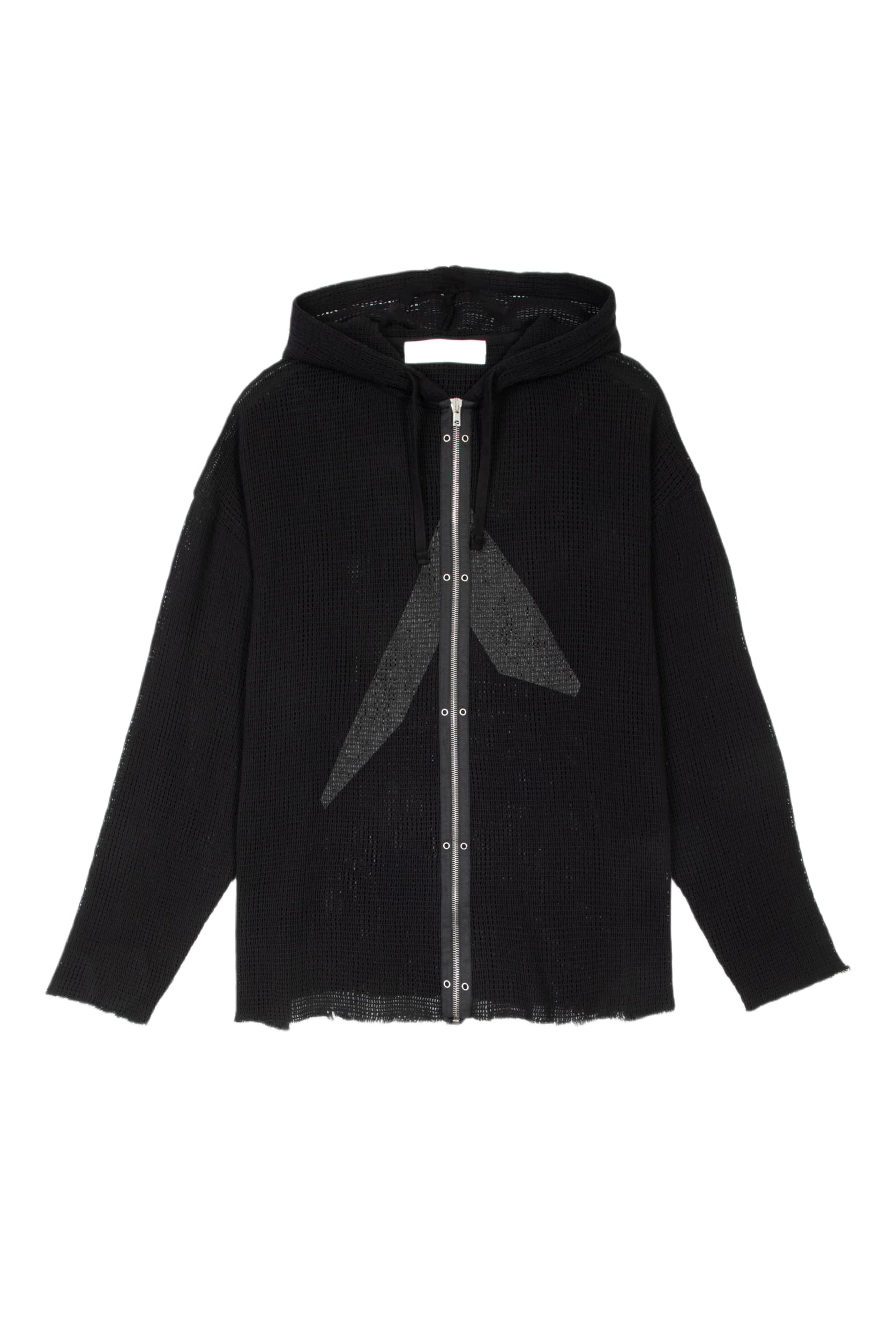 1017 ALYX 9SM Longsleeve Hooded Mesh Tee Black mesh hoodie