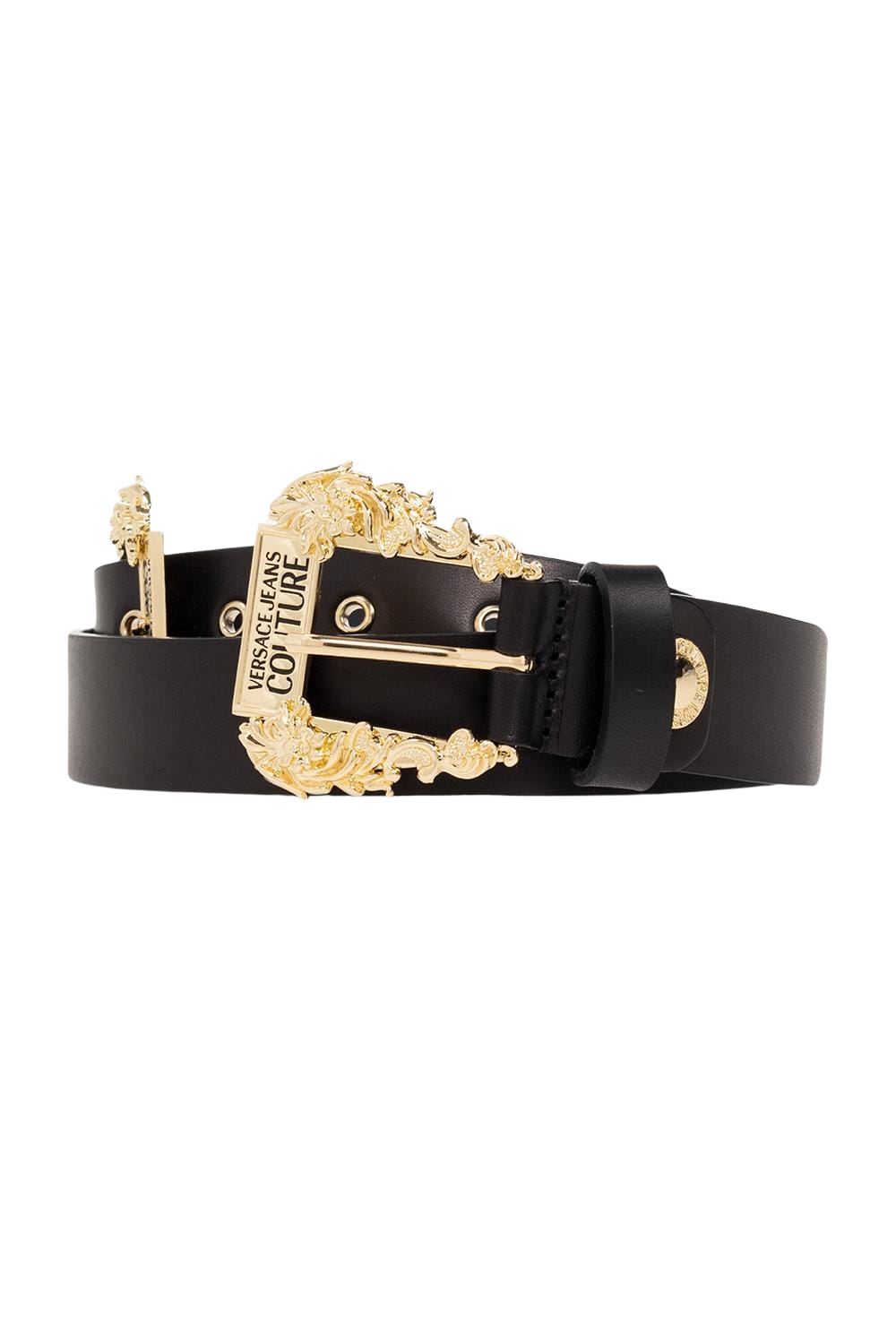 versace レザーベルト クリスタル ラ メドゥーサ レザー ベルト ブラック | VERSACE JP