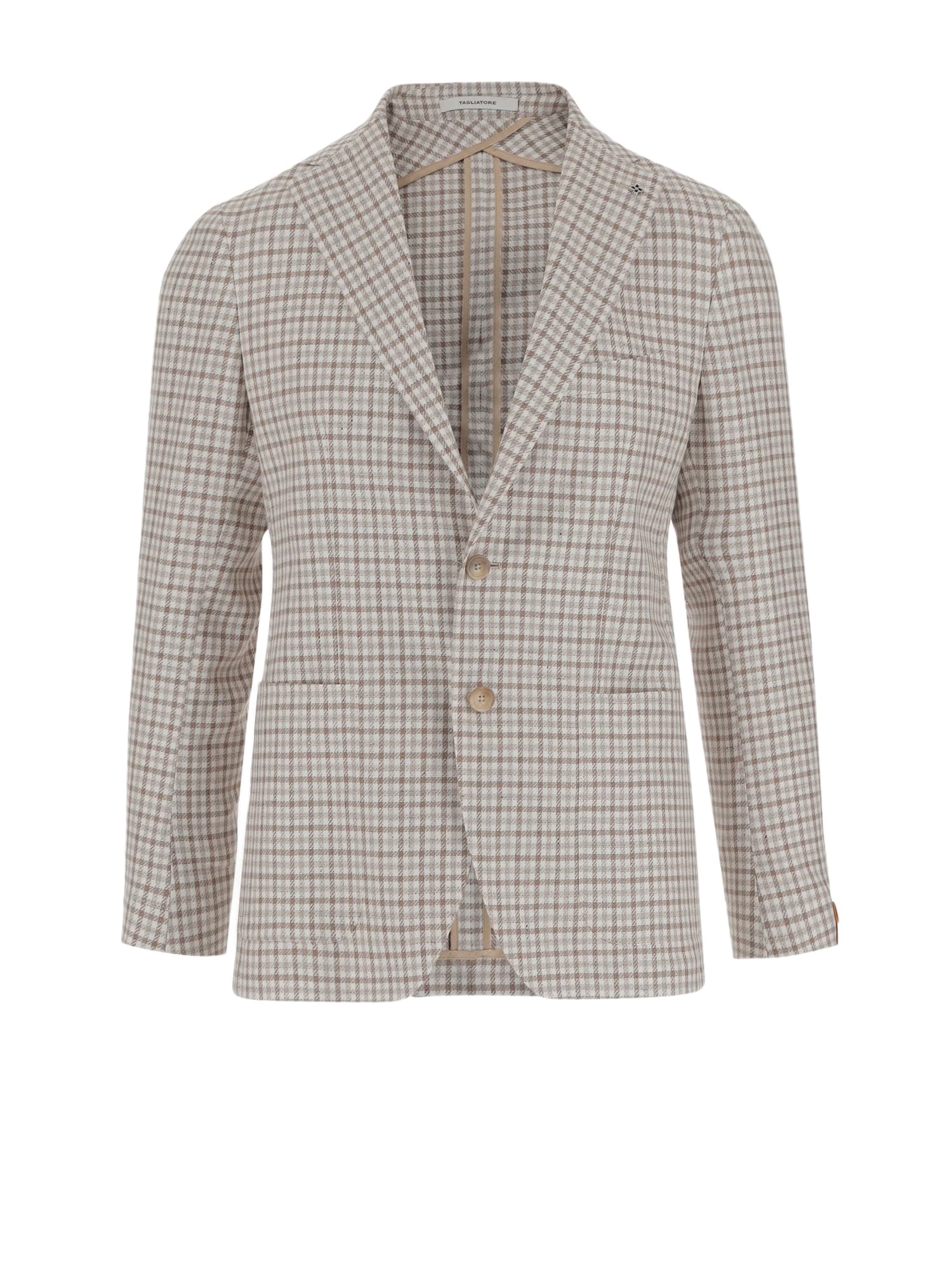 ボトムスその他 Tagliatore Linen Blend Single-Breasted Jacket Tagliatore Linen Blend Single-breasted Jacket With Check