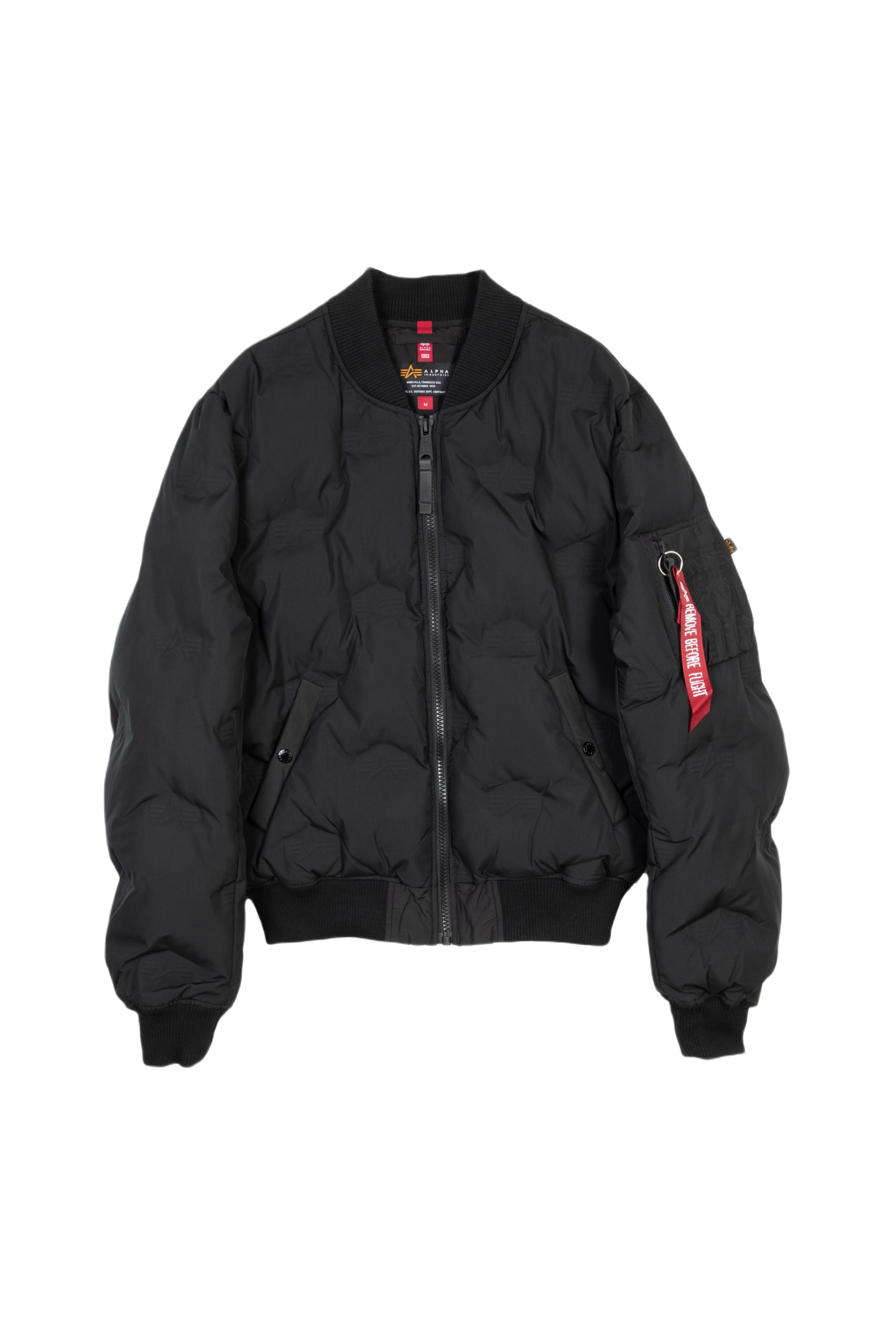 Alpha Industries Ma-1 Emb. Logo Puffer Black nylon embroidered