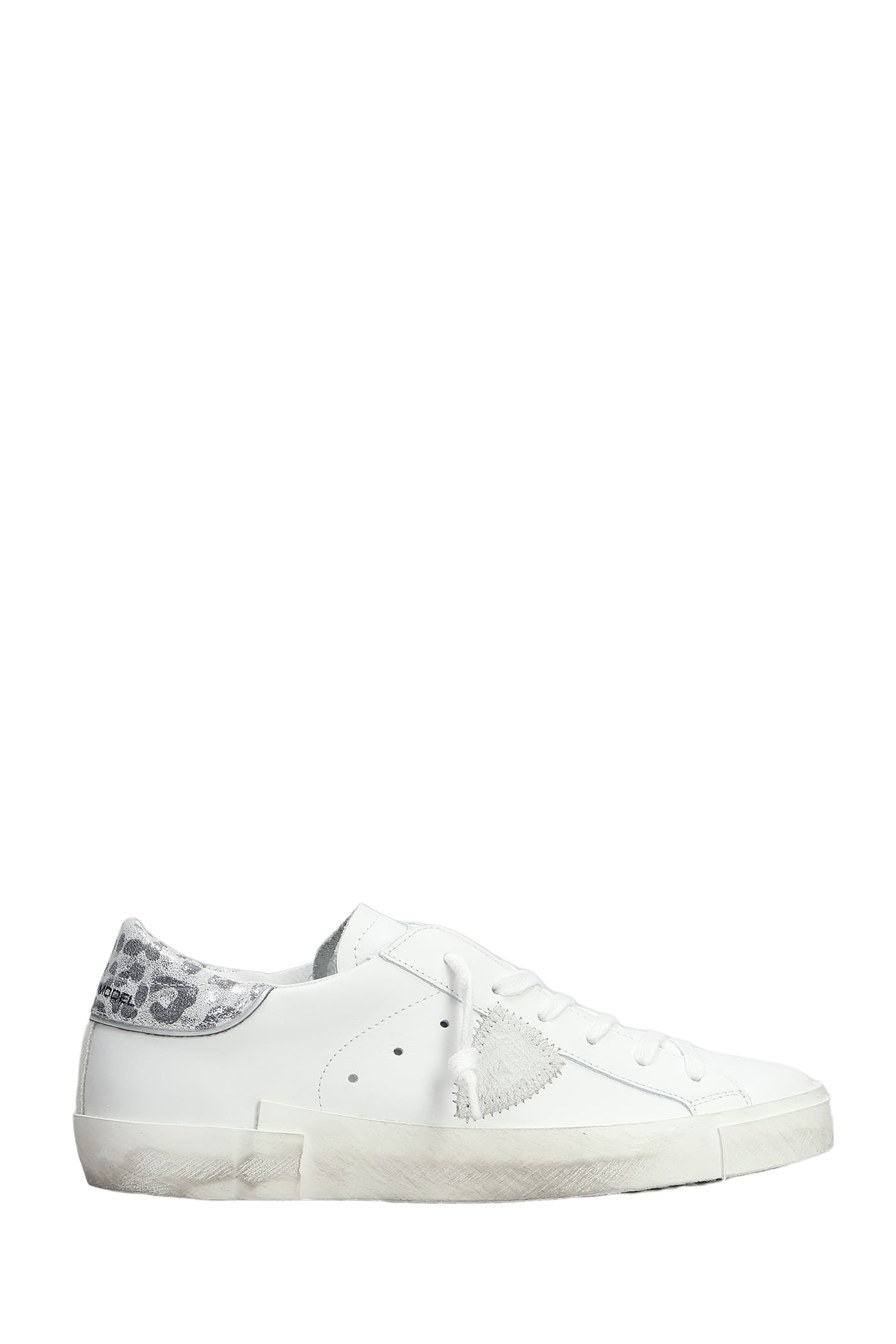 スニーカー Prsx Low Sneakers - Philippe Model - Leather - White Prsx Sneakers: Man's White Shoes | Philippe Model Paris