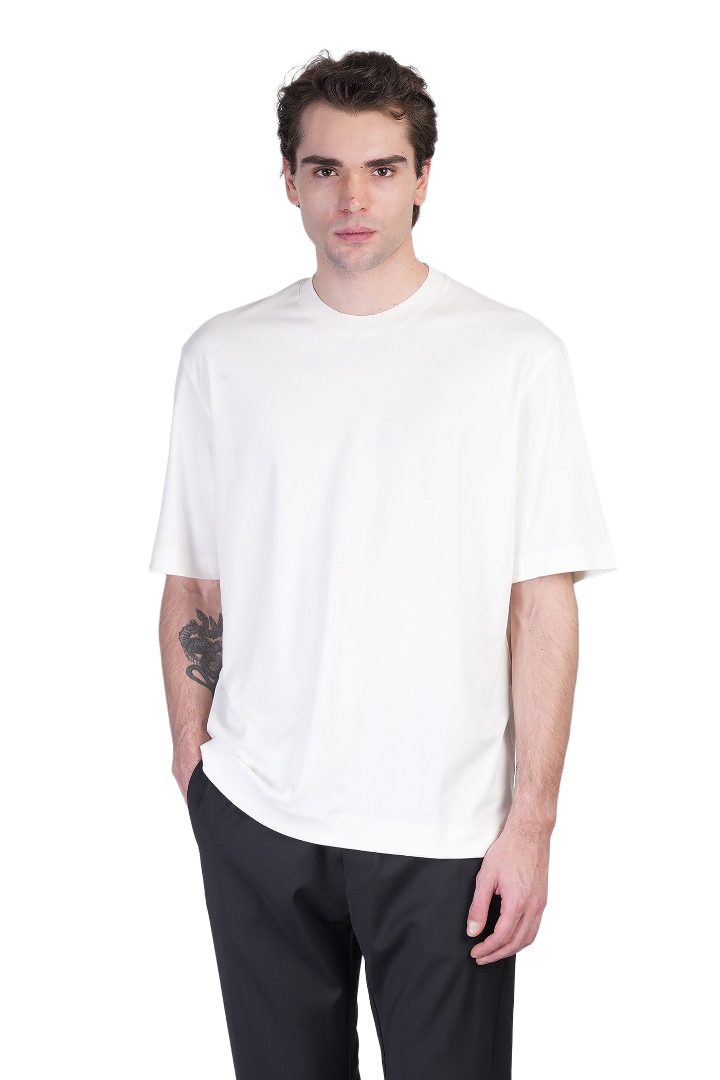 Tシャツ・カットソー ZEGNA SS25 COTTON AND SILK T-SHIRT (RUF366A9 F734 WHITE) Zegna T-shirt In White Cotton | italist