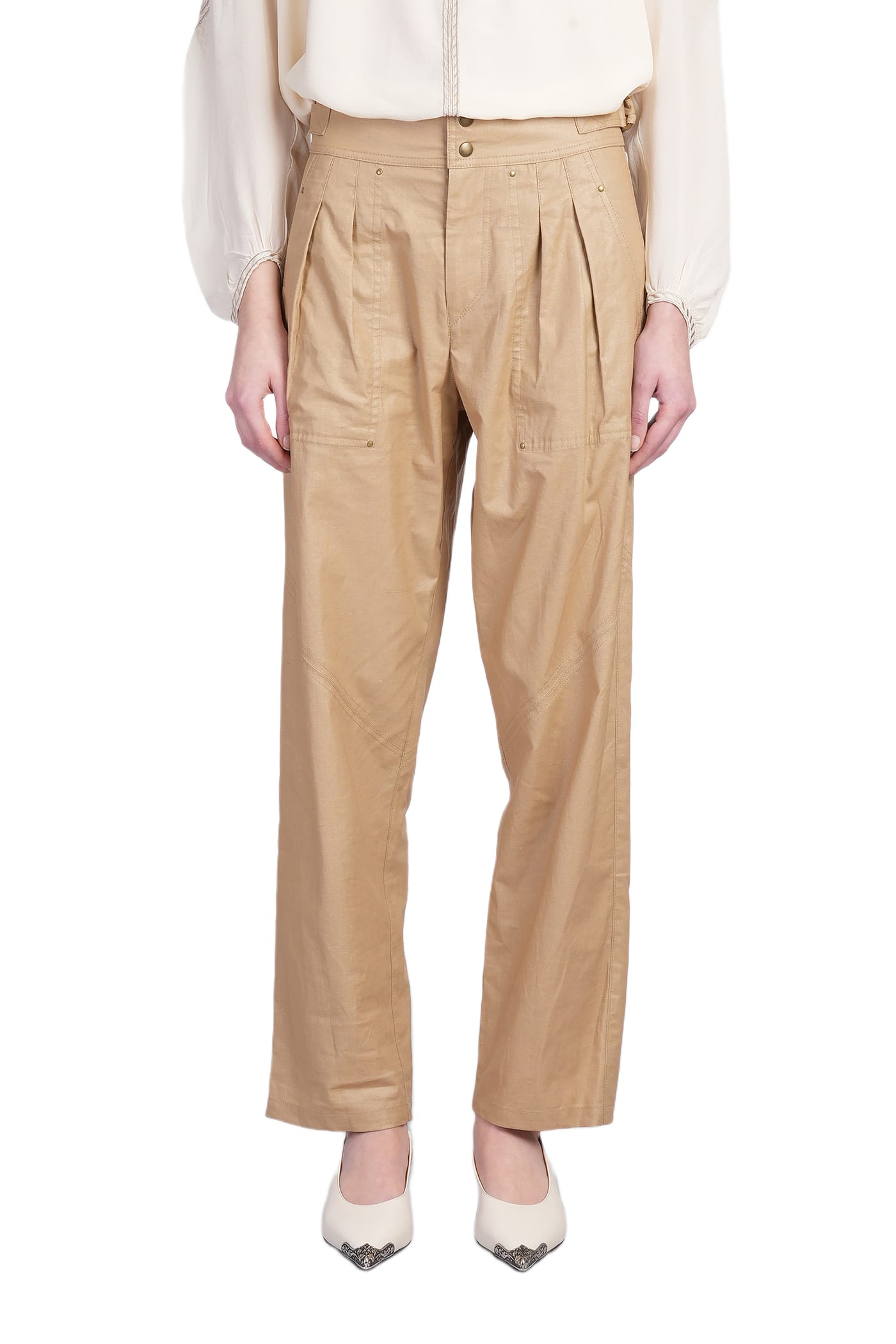 パンツ ISABEL MARANT 'Staya' pants Beige 24PPA0270FBB1F04I Isabel Marant Fidji Pants In Beige Linen | italist