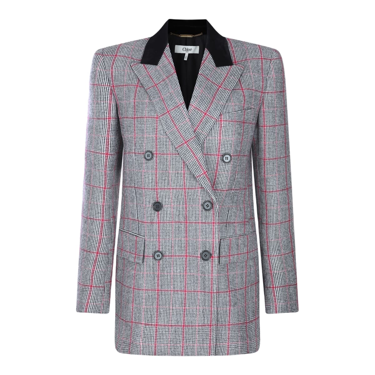 ジャケット Chloe FW25 Embroidered wool blazer (CH25AVE64097 905) Chloé Grey Wool Blazer | italist