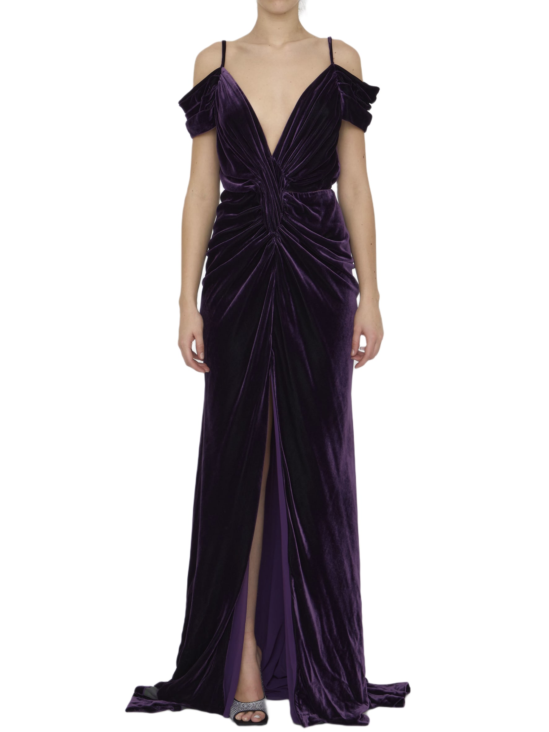 violet velvet dress