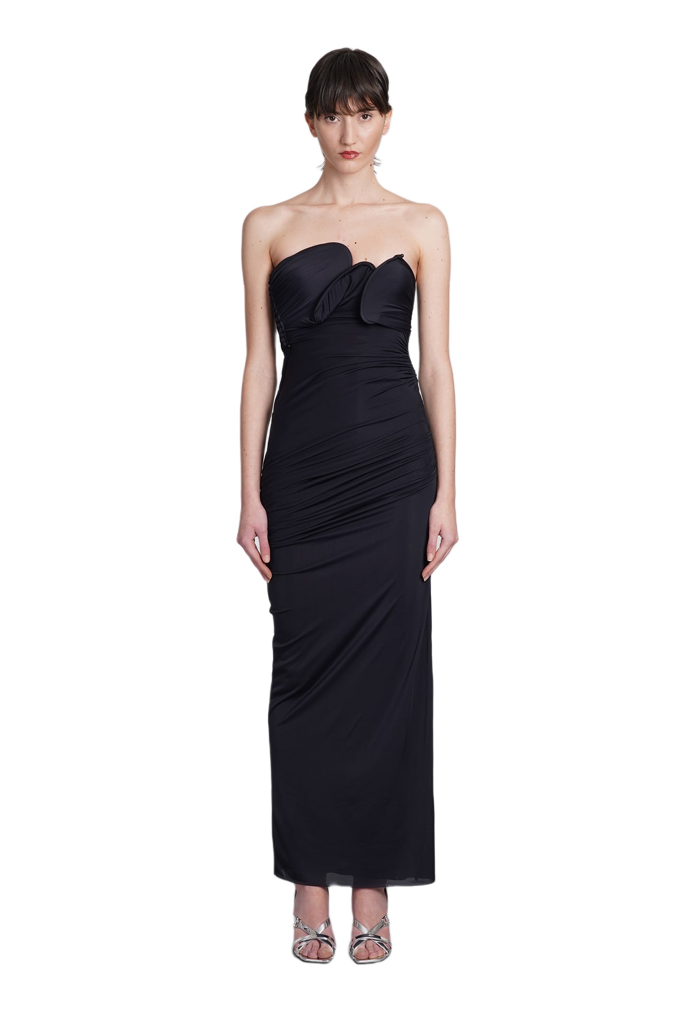 dress in black polyamide