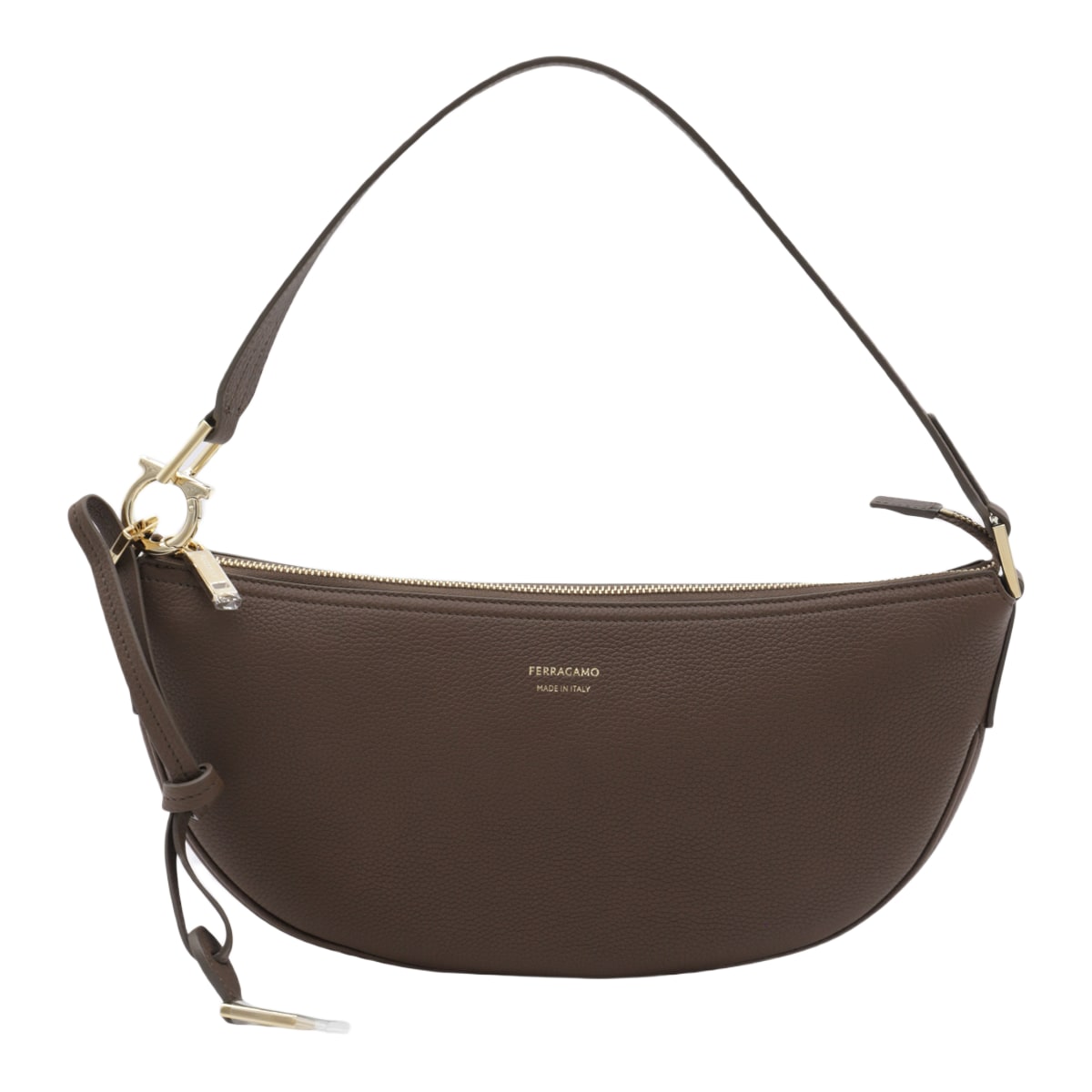 【送料&関税込】Ferragamo Dark Brown Leather Hobo Xs Crossbo Ferragamo Dark Brown Leather Hobo Xs Crossbody Bag | italist