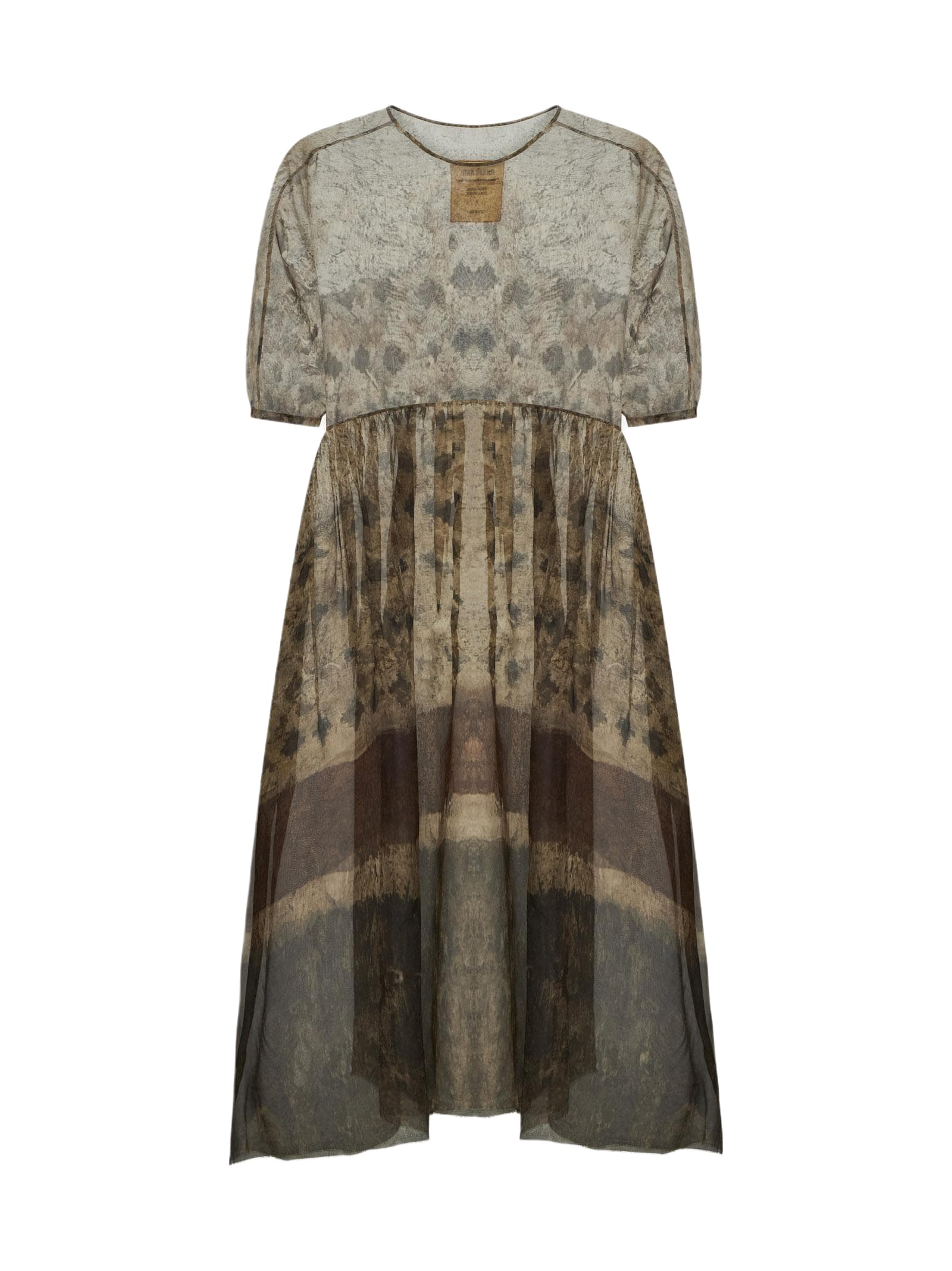 agnus print silk dress