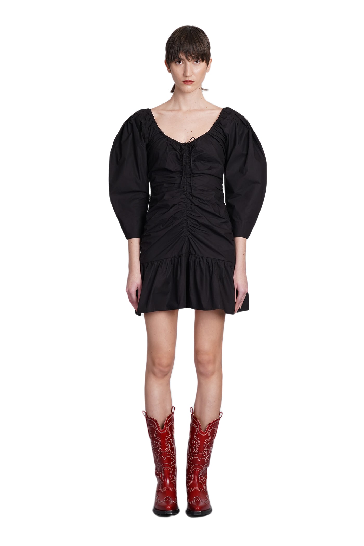 dress in black cotton