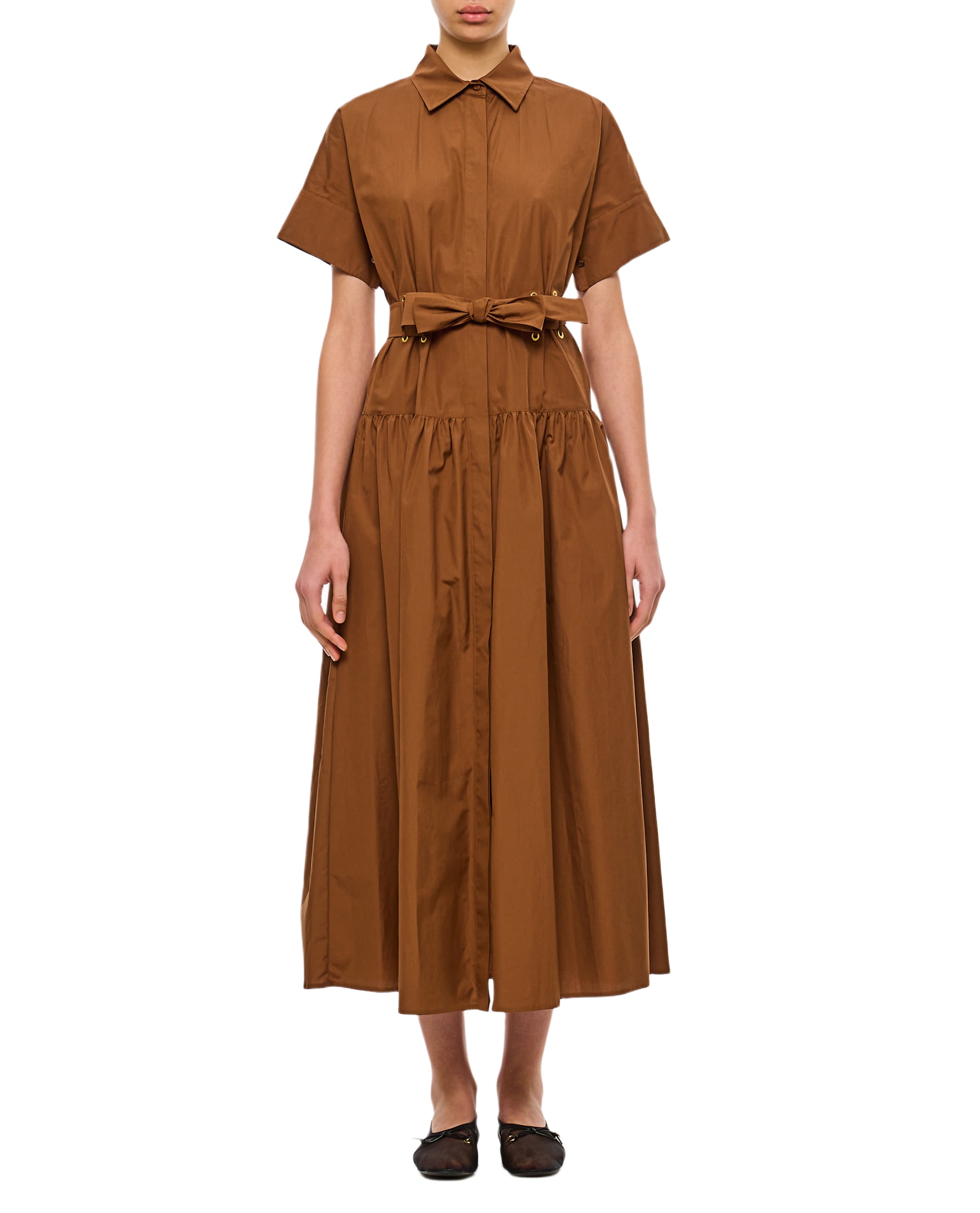 ワンピース Max Mara AGORAIO POPELINE BELTED DRESS Poplin shirt dress, yellow | 