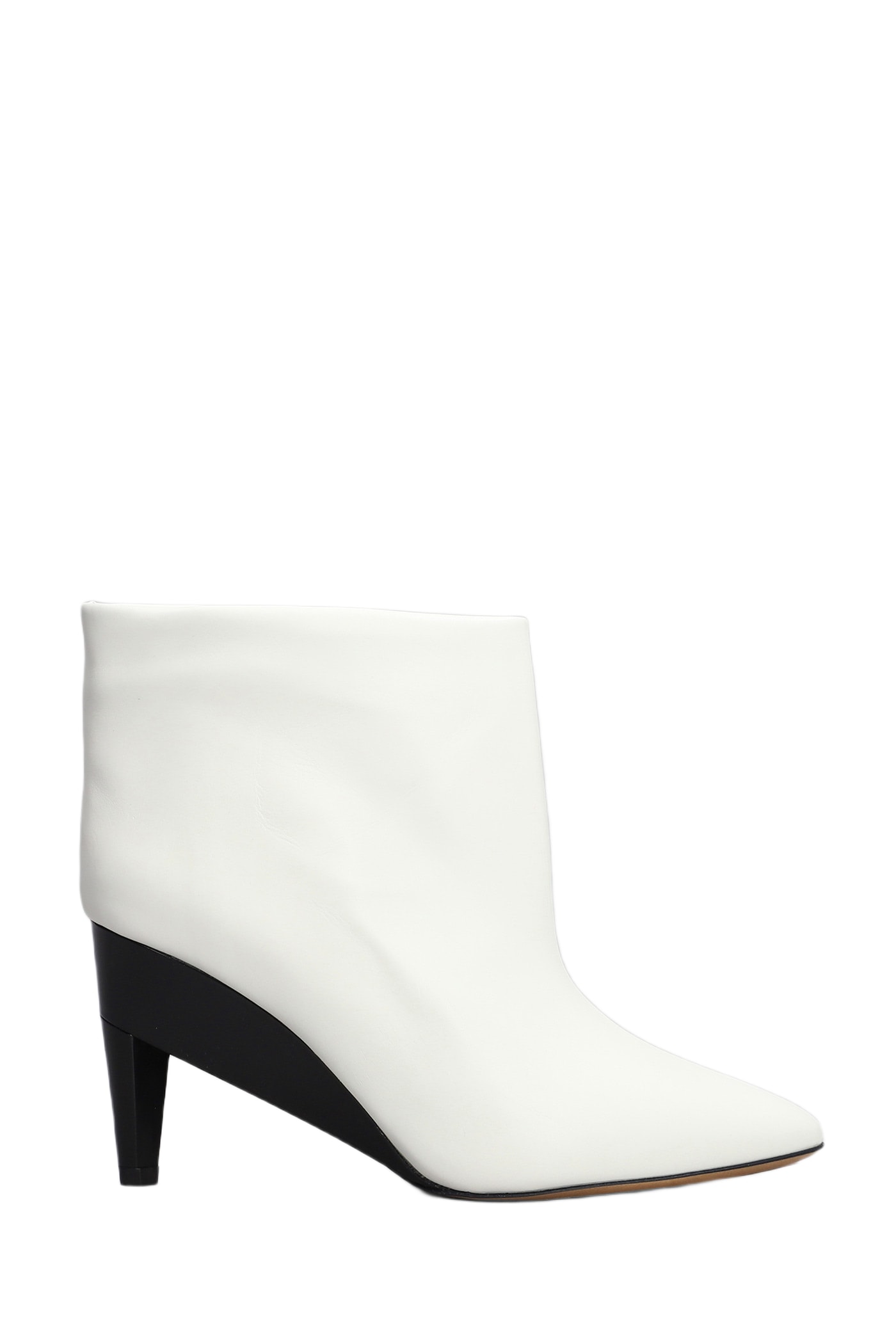 ISABEL MARANT Donatee Leather Ankle Boots in White