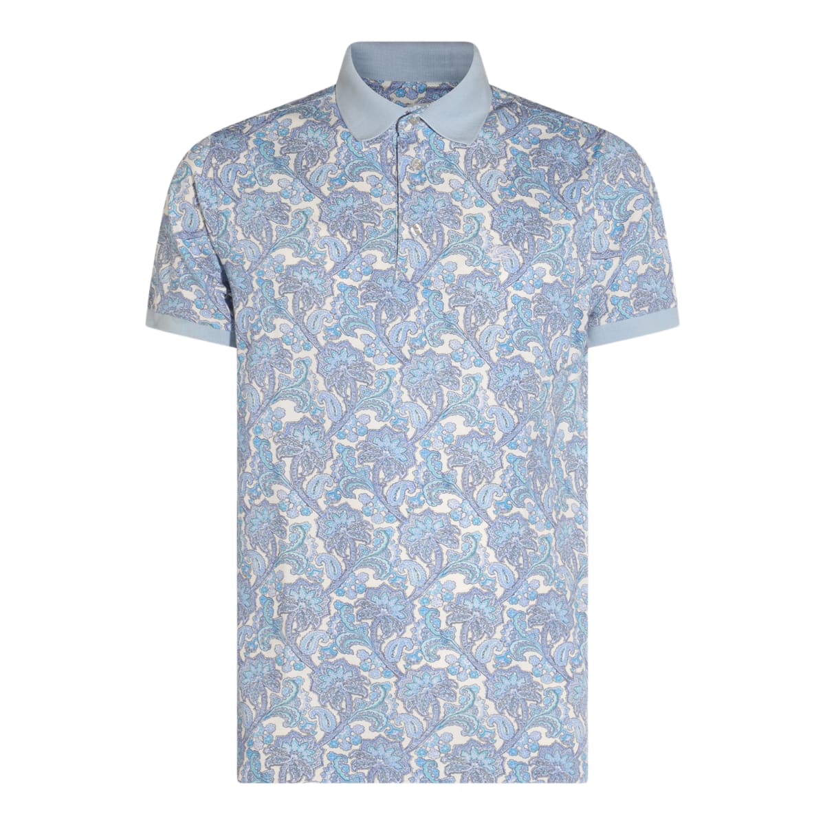 【関税・送料込み】ETRO T-SHIRTS LIGHT BLUE COTTON T-SHIRT Etro Light Blue Cotton Polo Shirt | italist