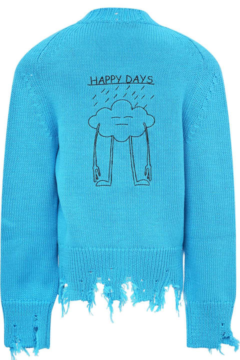 Light Blue "happy Day" Cardigan For Kids